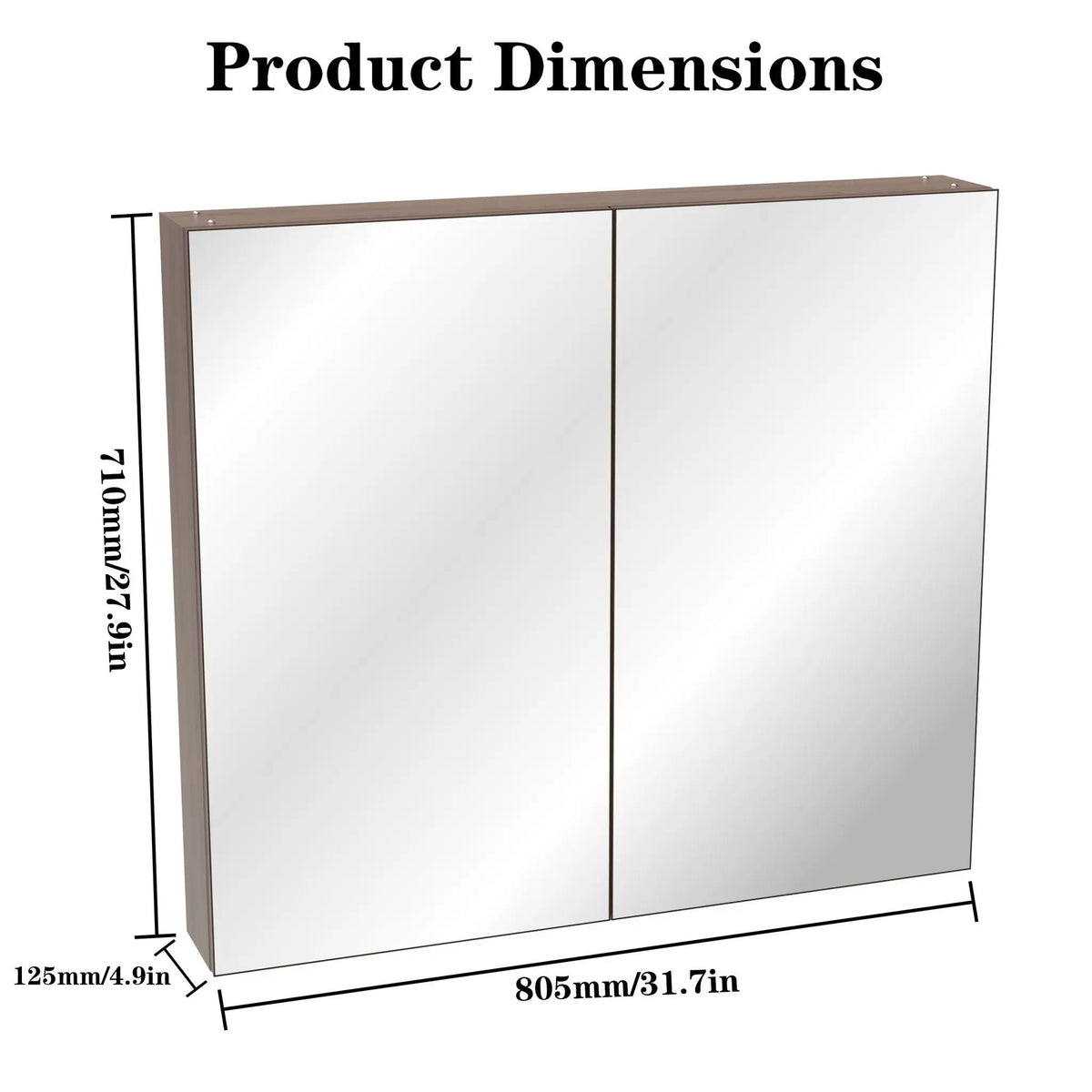 Bathroom Medicine Cabinet | Aluminum Alloy Body | Adjustable Shelves