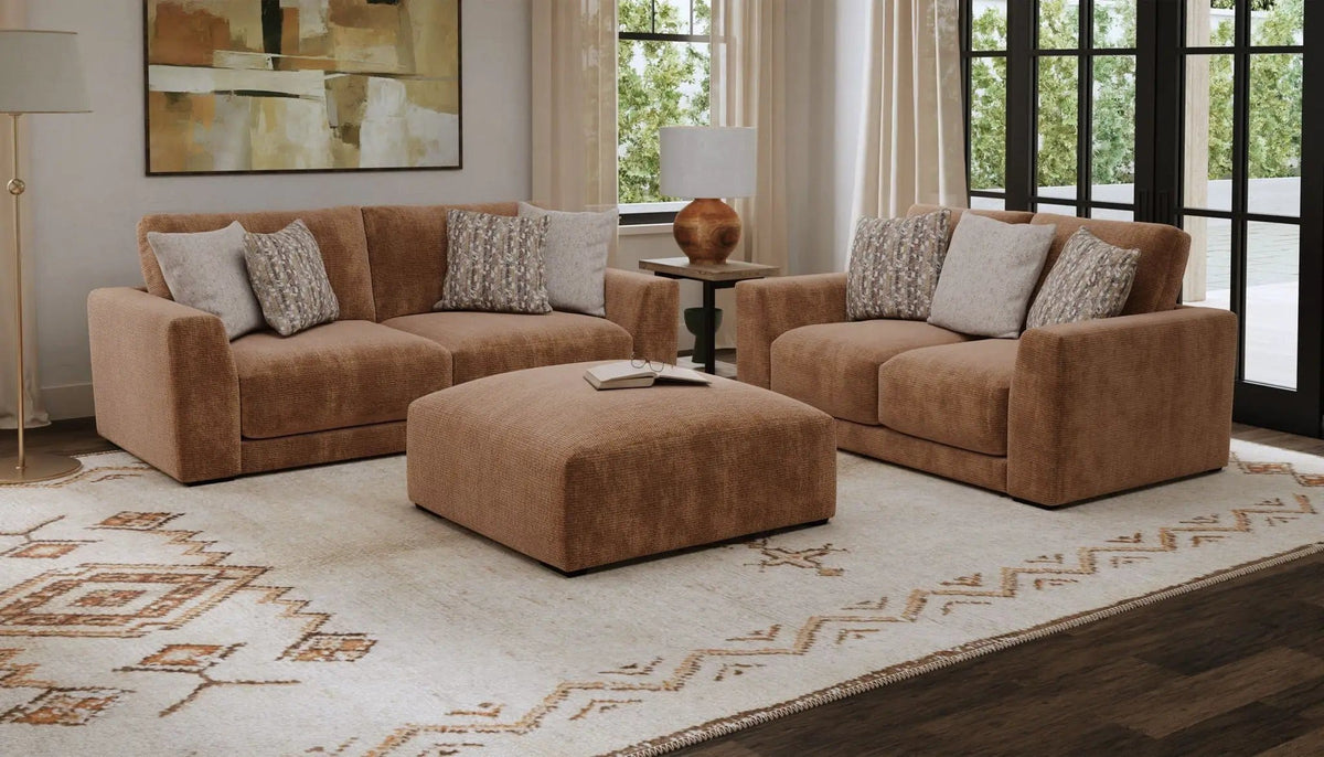 Silas Loveseat | 74 x 46 x 40 in | Polyester & Fabric | Mocha