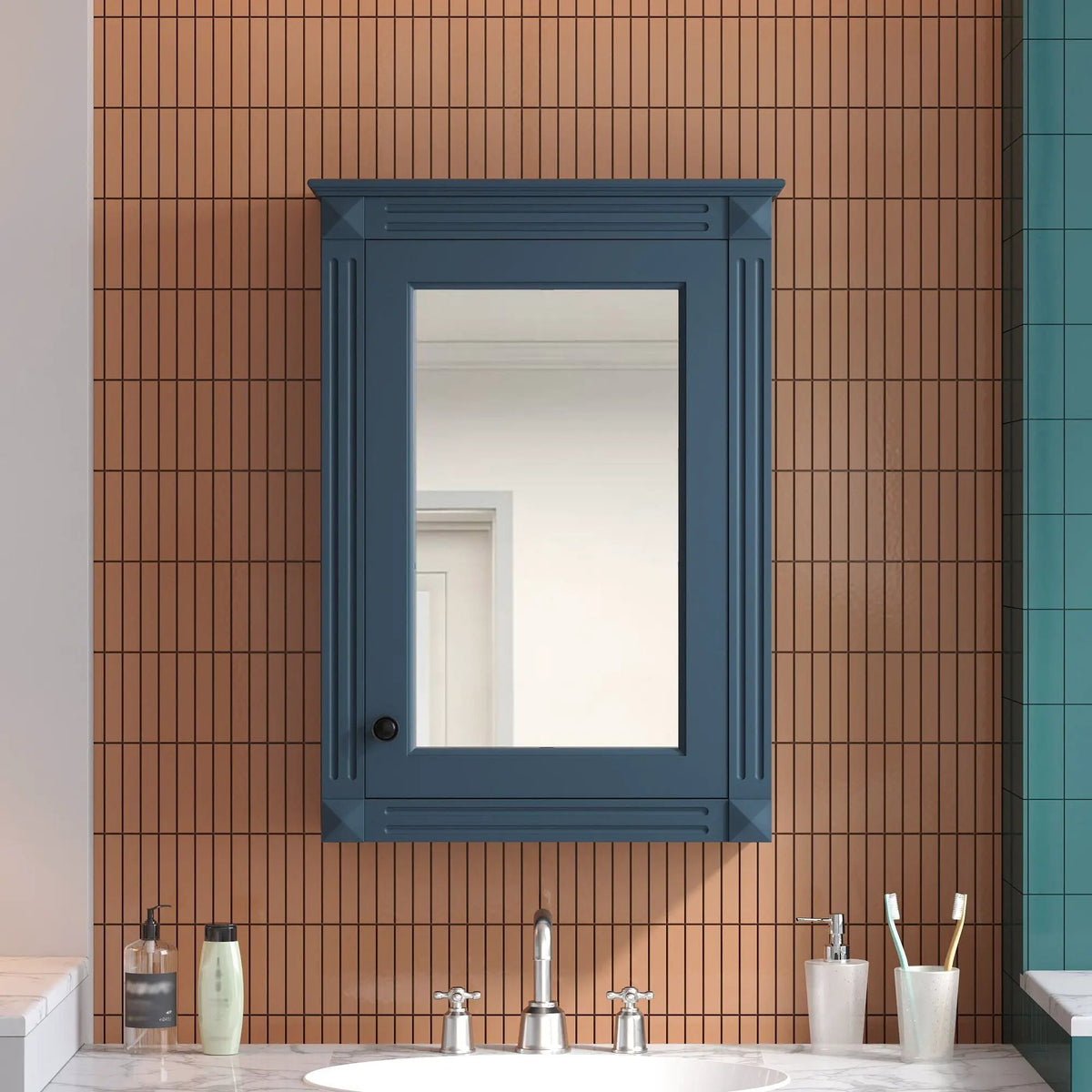 Over-Toilet Medicine Cabinet | Wall Mounted | Full-Length Mirror | Height-Adjustable Shelf