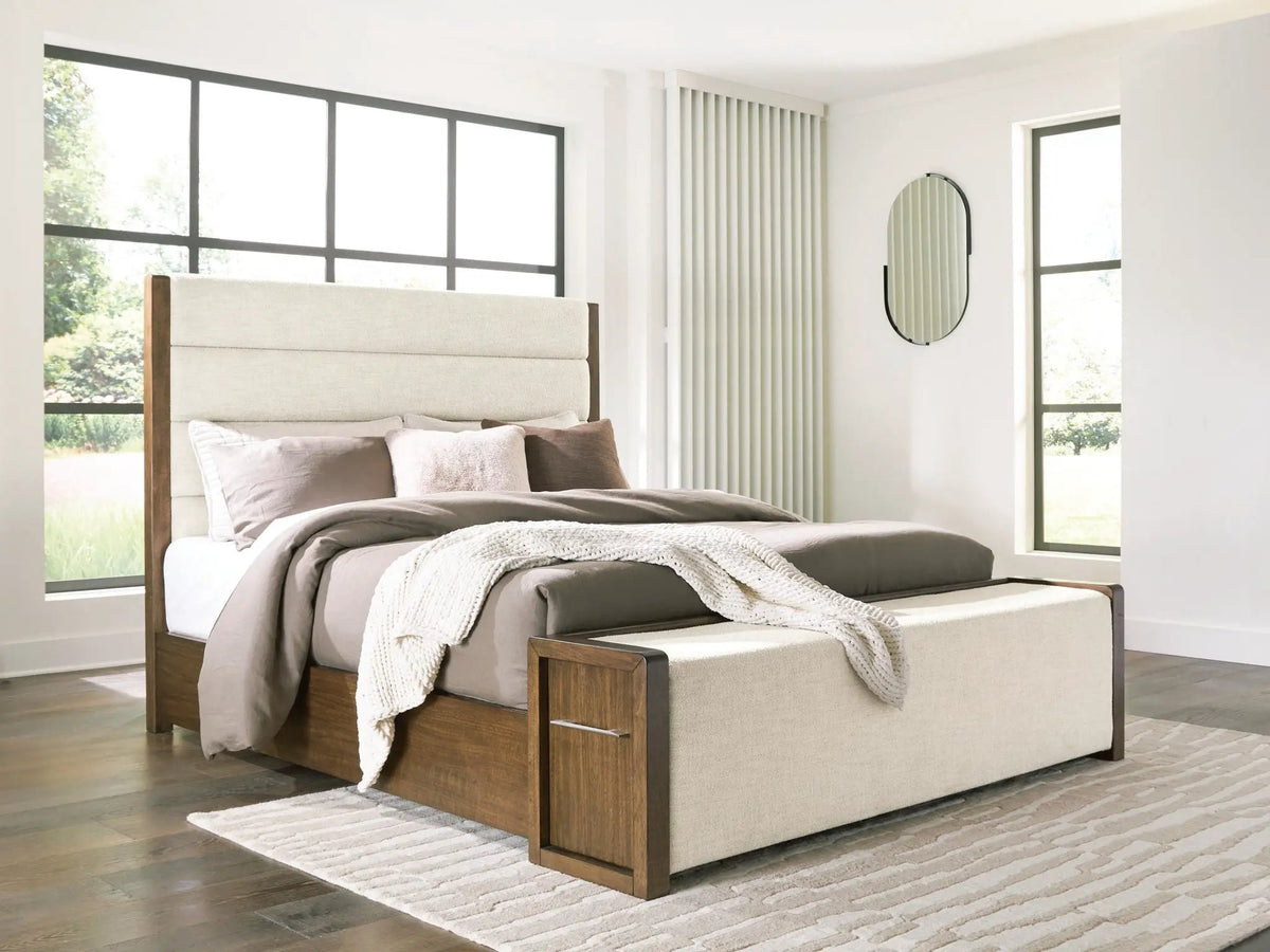 Upholstered Storage Bed | Contemporary Fabric | Integrated Drawers