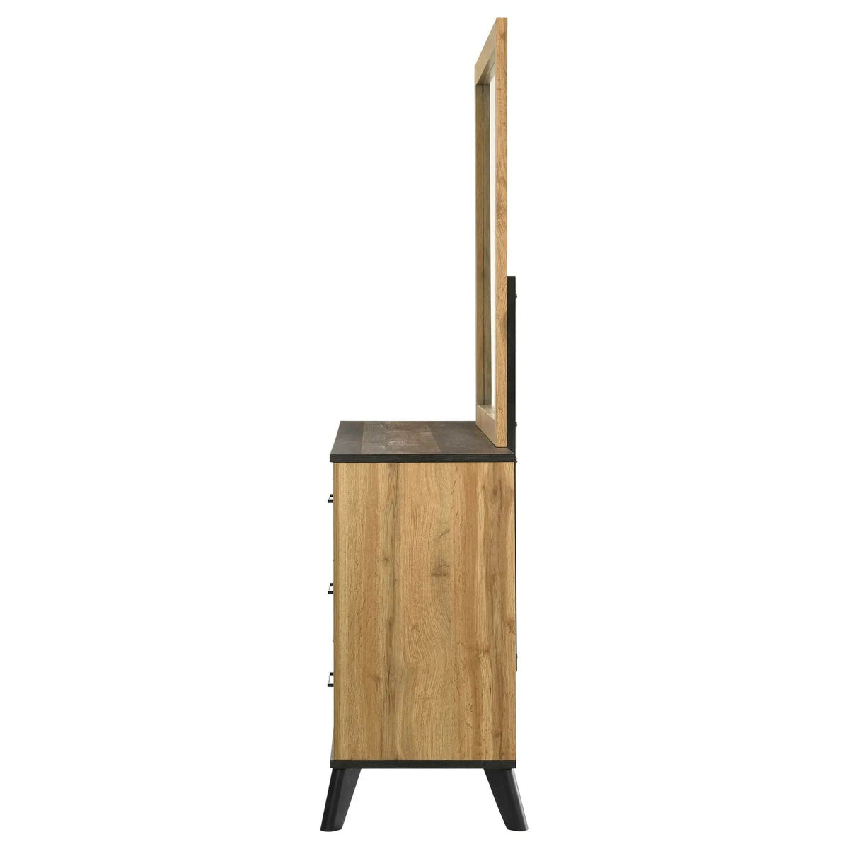 Kaywood 6-drawer Dresser and Mirror Natural Pine | 60.25 x 17.25 x 71.5 in | Engineered Wood & Metal | Bedroom