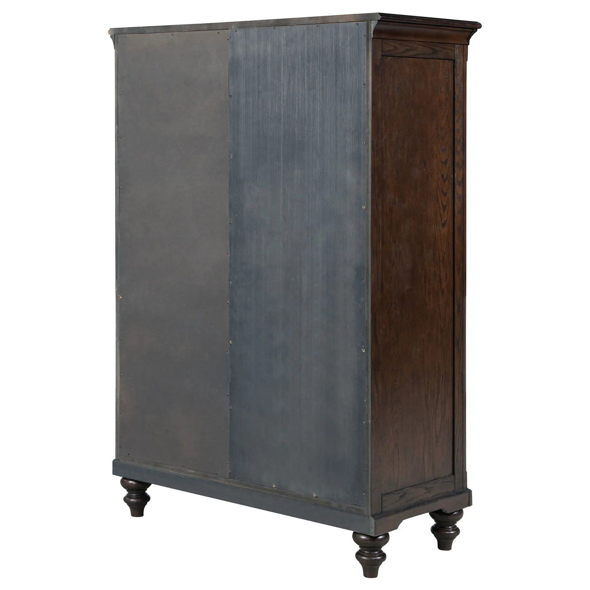 Andover 6-drawer Tempered Glass Door Chest Dark | 45.75 x 20 x 66.25 in | Oak Veneer & Tempered Glass | Oak