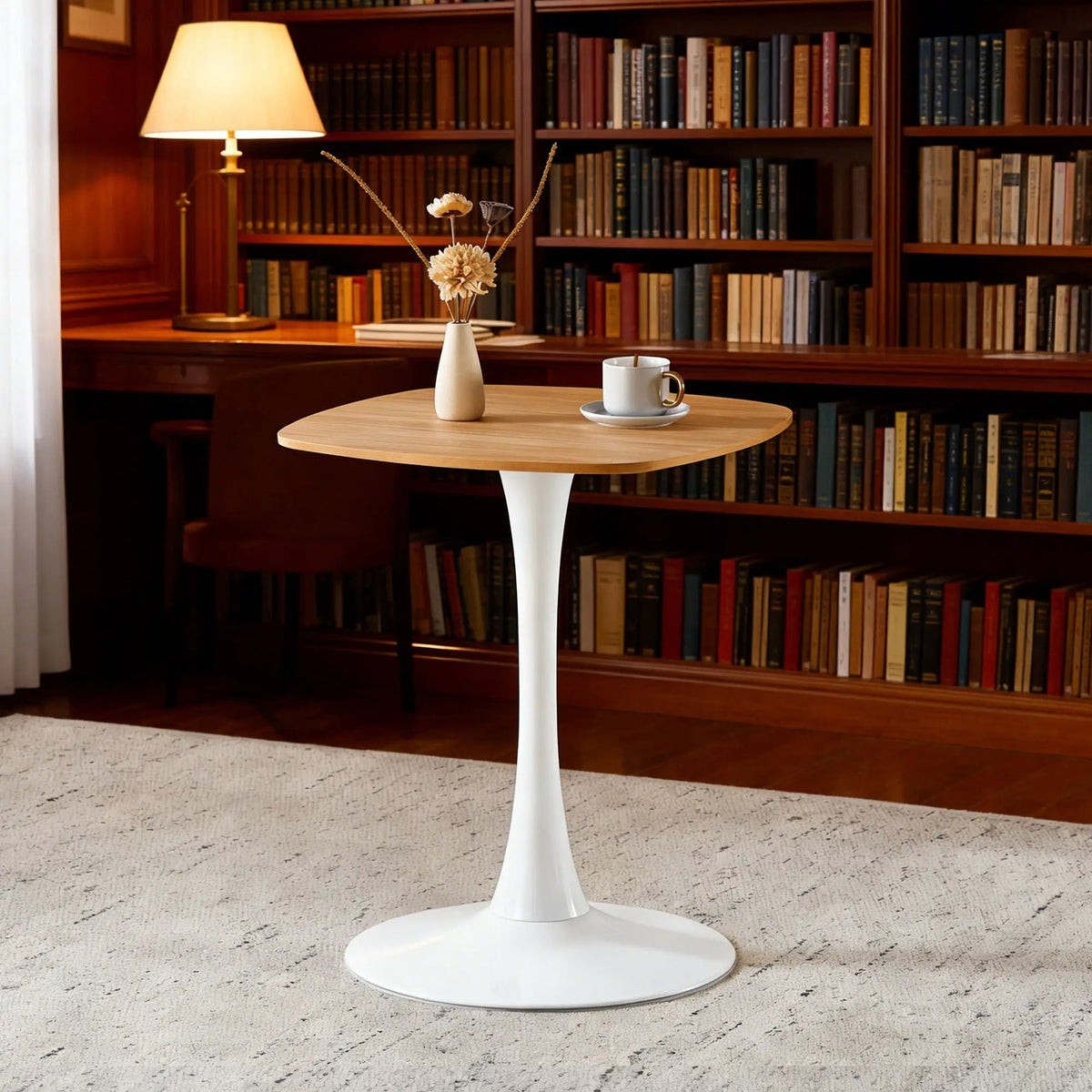Modern Dining Table | 42 Inch Square | Pedestal Base | Contemporary Design