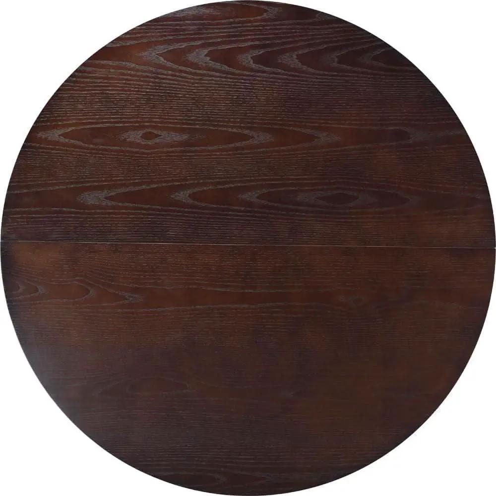 Walnut 47.2-Inch Round Dining Table With X Pedestal Solid Wood from PriceLows™
