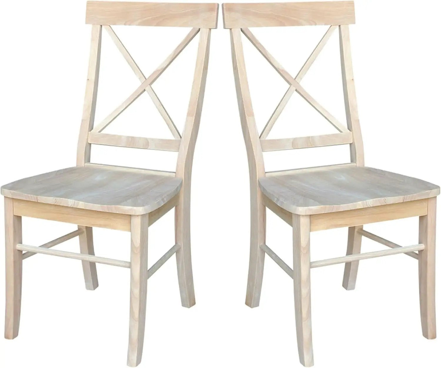 X Back Dining Chairs Set Of 2 In Unfinished Parawood from PriceLows™
