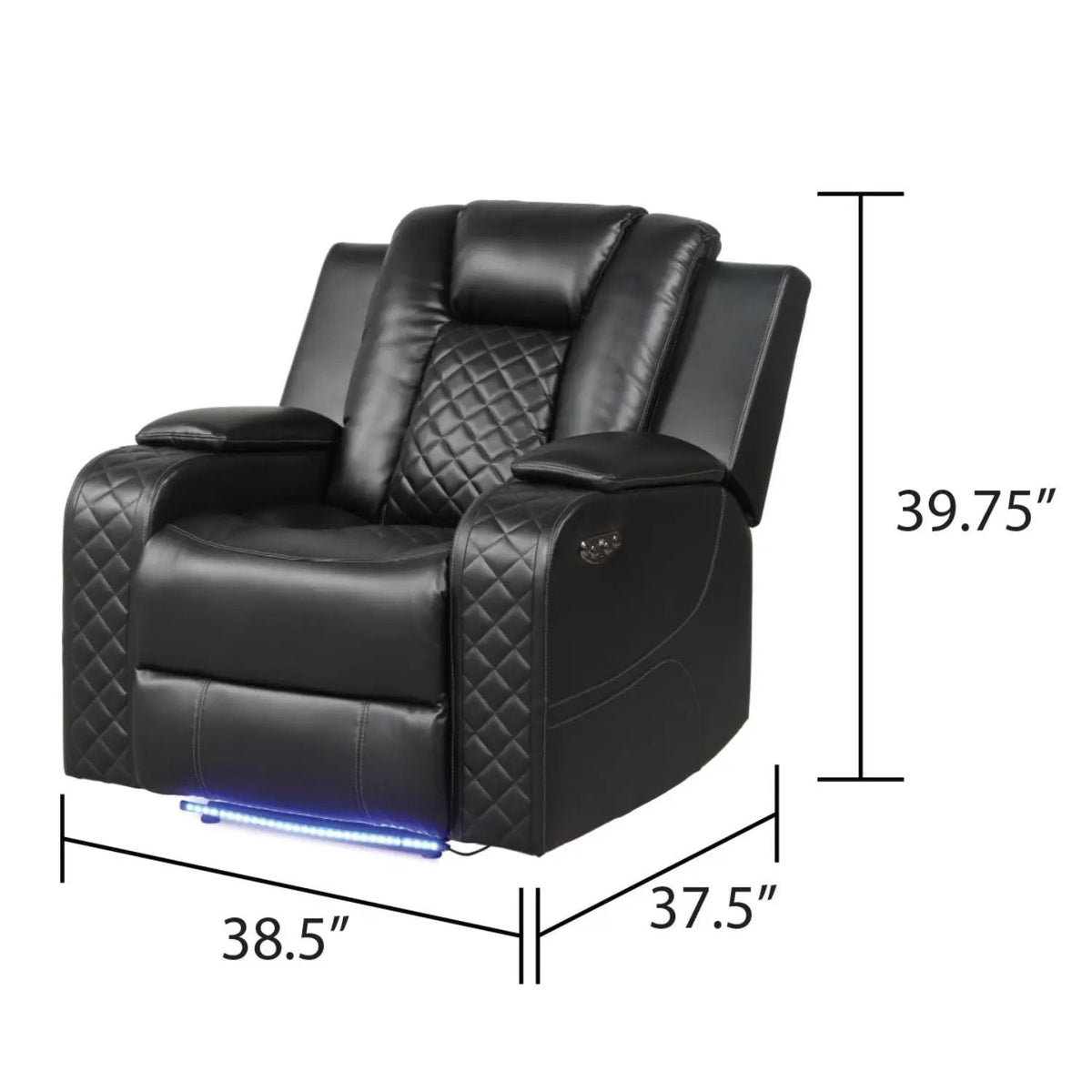 Power Recliner Chair | USB Charging | LED Lighting | Adjustable Headrest