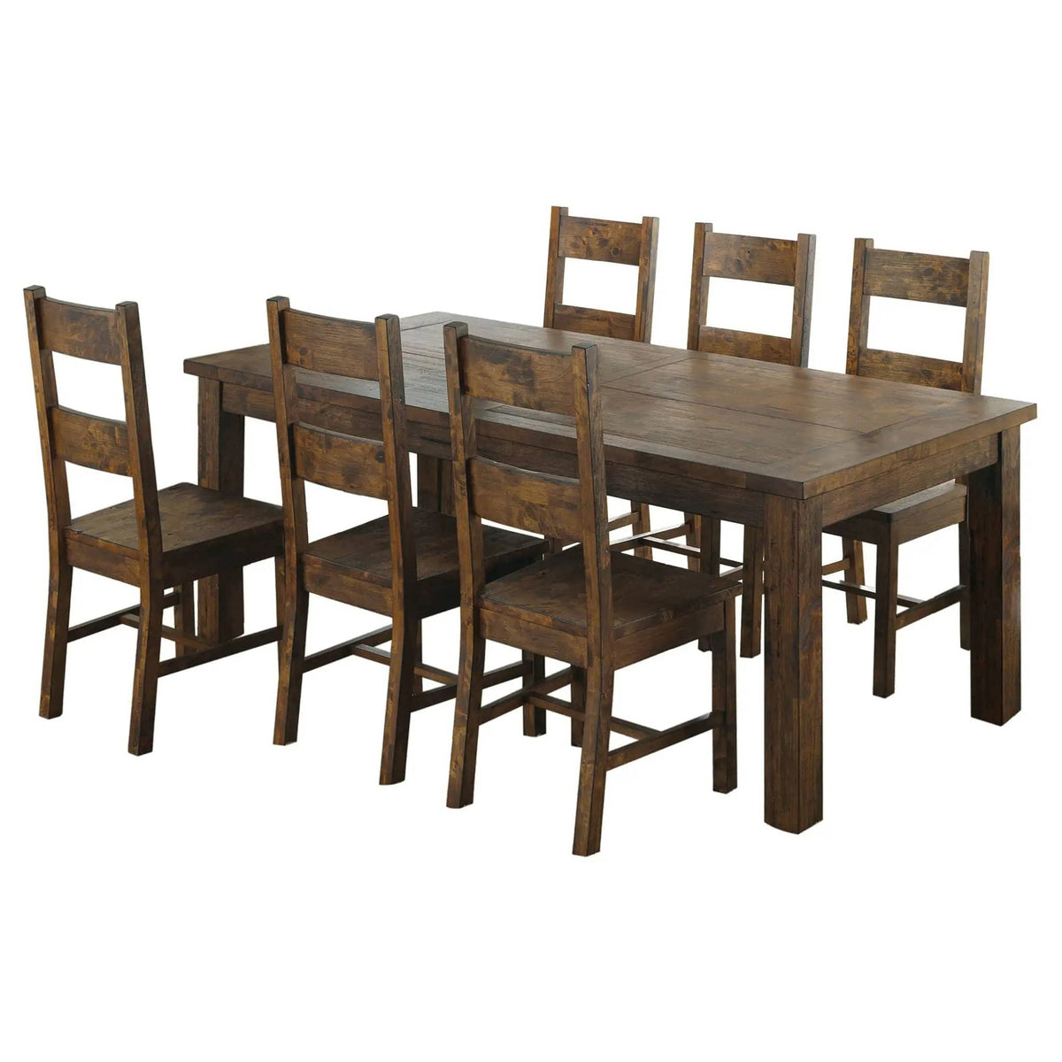 Coleman 7-piece Rectangular Dining Set Rustic Golden | 7-Piece Set | Dining Room Furniture | Brown