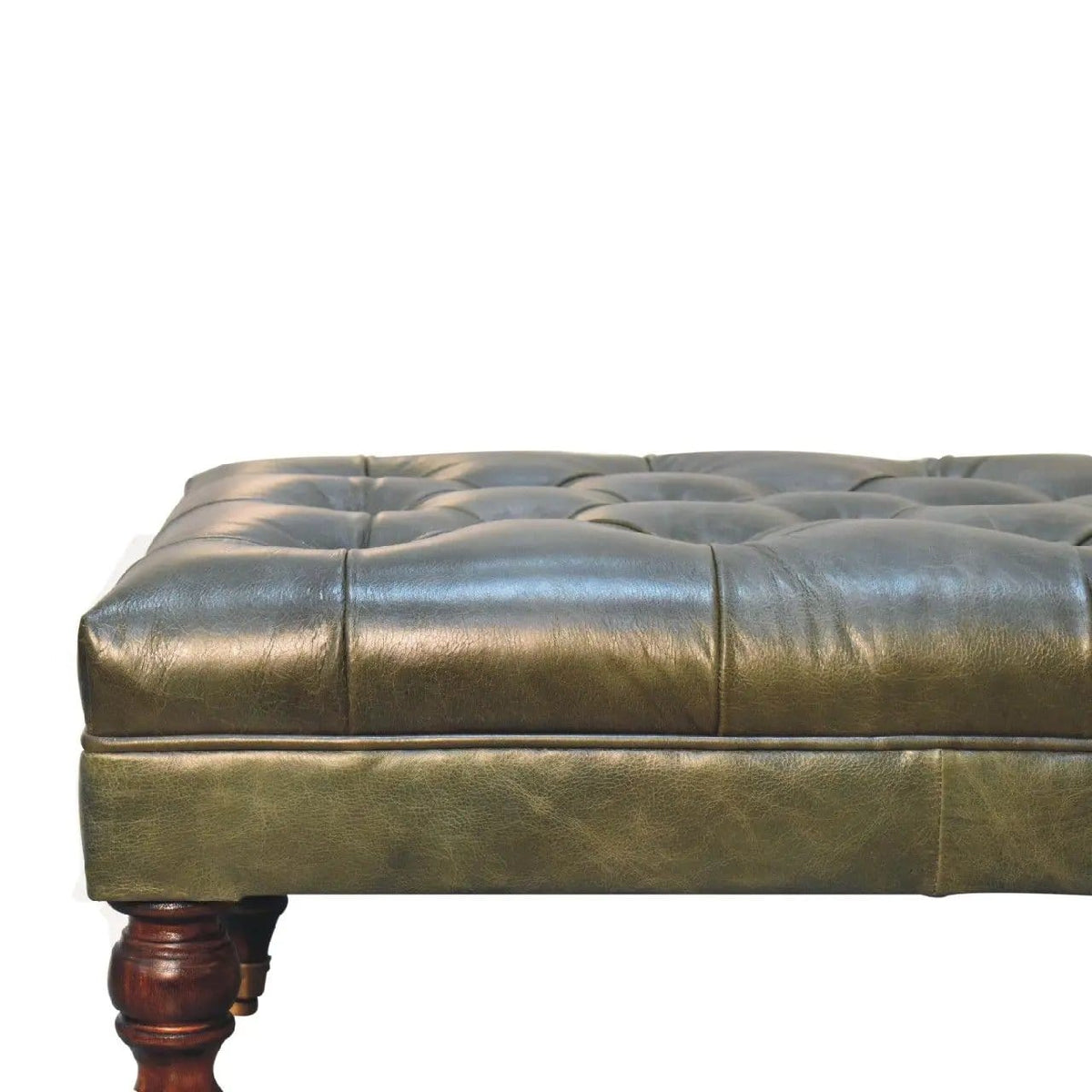 Buffalo Ottoman With Castor Legs | 7 Pieces | Mango Wood | Living Room