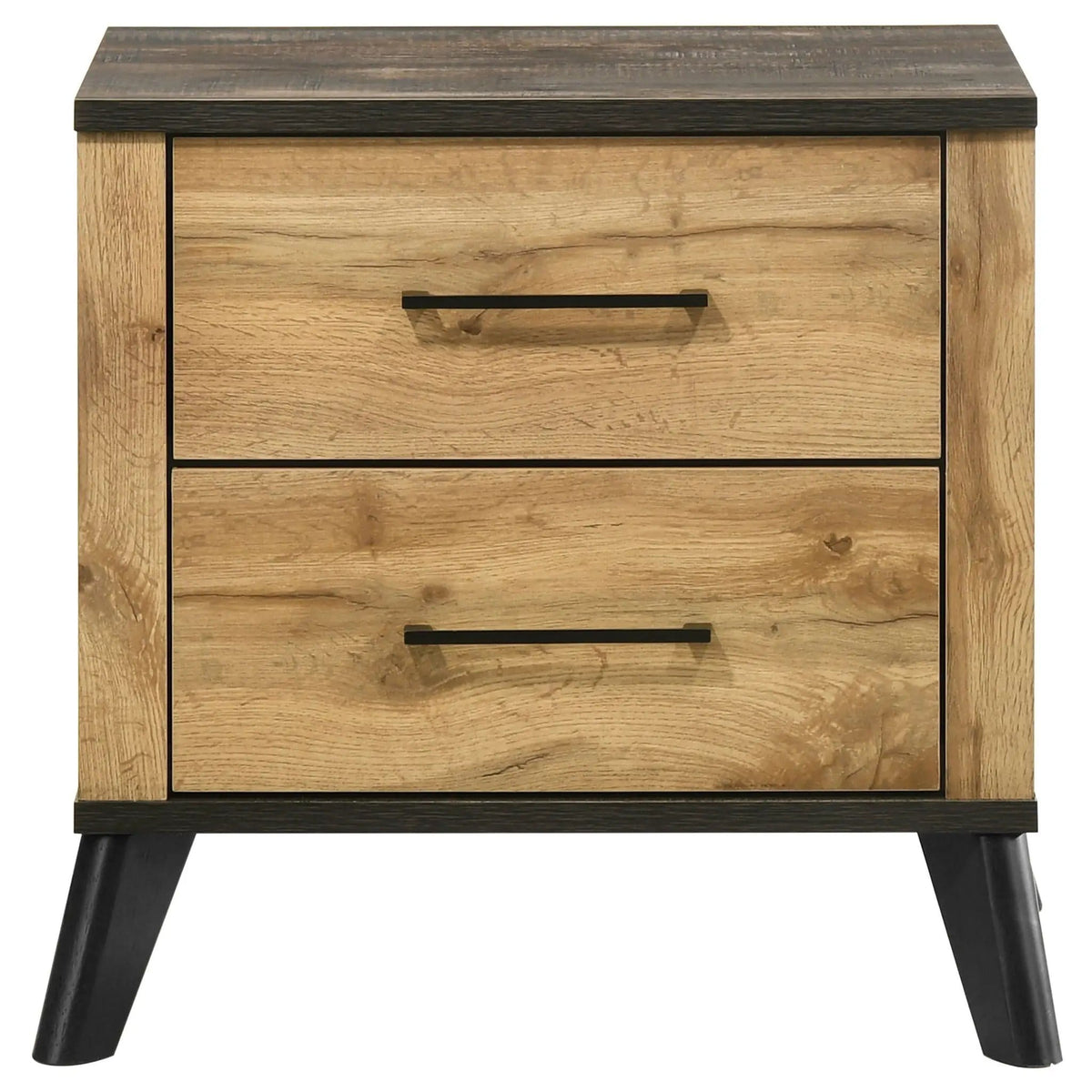 Kaywood 2-drawer Nightstand Bedside Table Natural Pine | 23.25 x 17.25 x 22 in | Engineered Wood & Metal | Bedroom