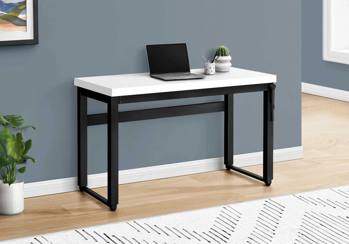 Adjustable Standing Computer Desk | 47.25 Inch Width | Thick Panel Tabletop | Contemporary Design