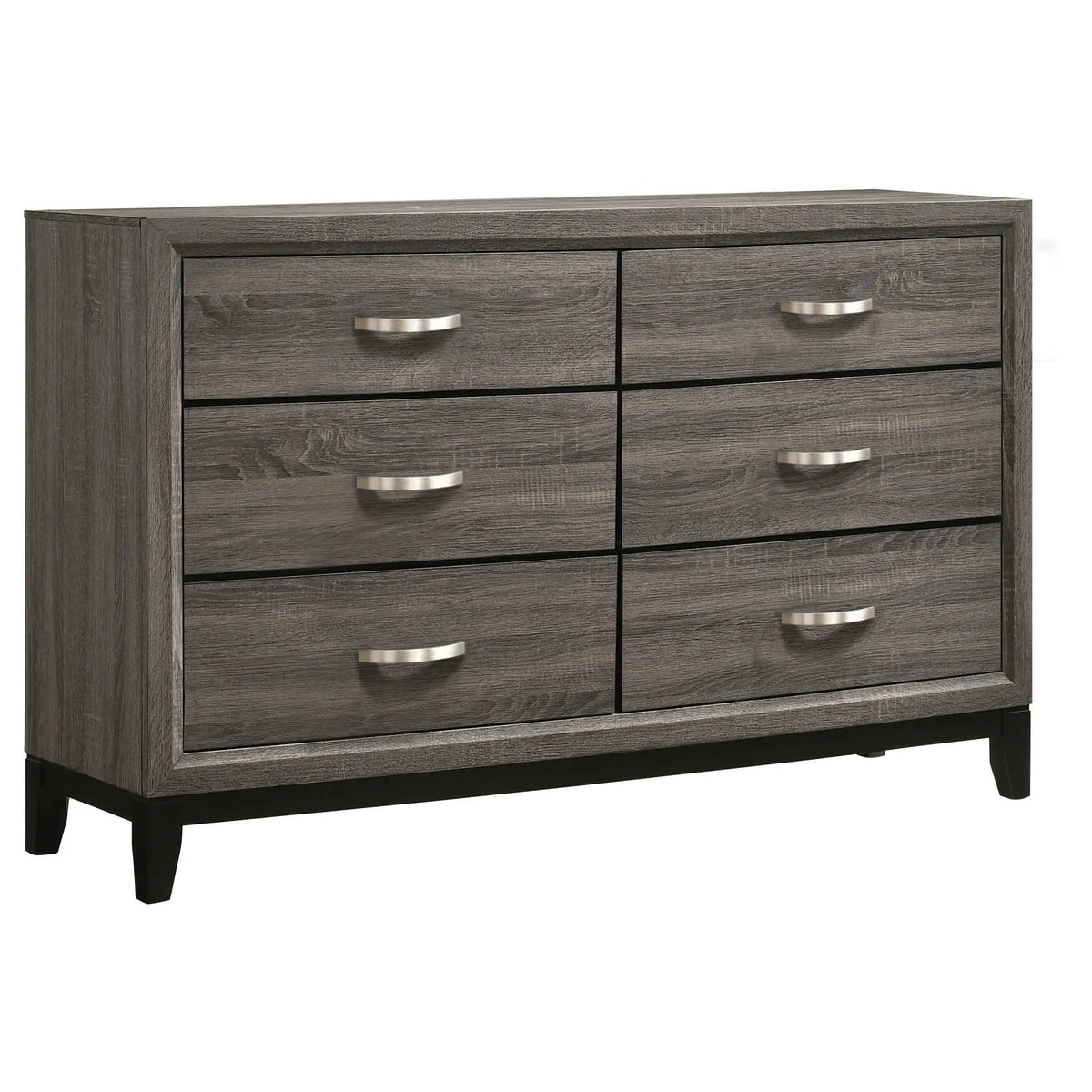 Watson Five-piece Full Bedroom Set Grey | 57.25 x 78.75 x 56.5 in | Rubberwood & Engineered Wood | Oak