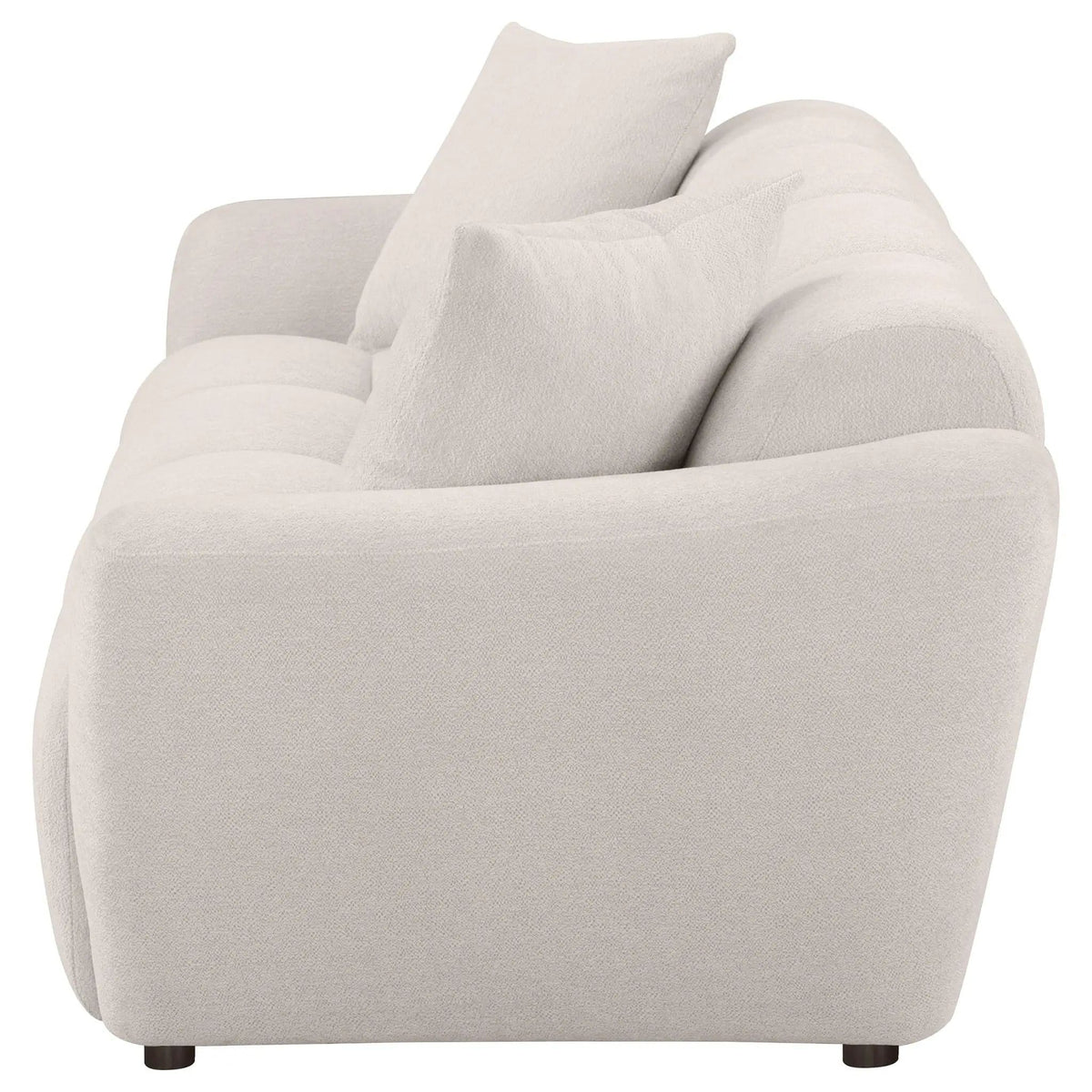 Destino Chenille Upholstered Splayed Arm Sofa Greige | 89.75 x 38.75 x 30 in | Chenille | Living Room