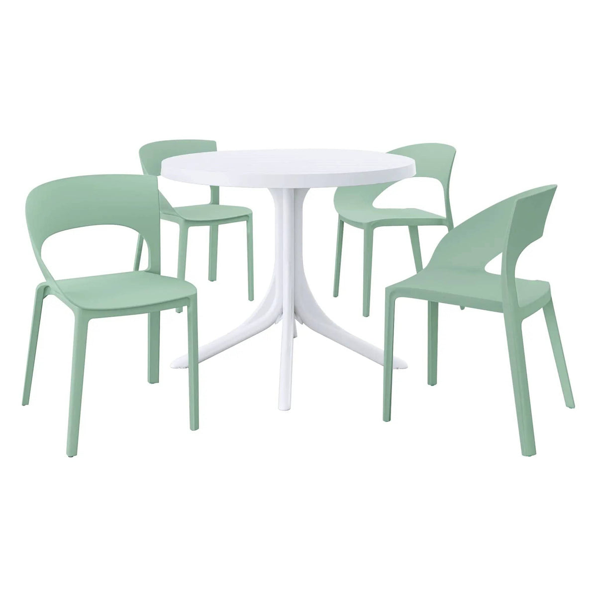4 Piece Set Of Modern Designed Single Chairs With Round Table | 4-Piece Set | Metal | Outdoor Living