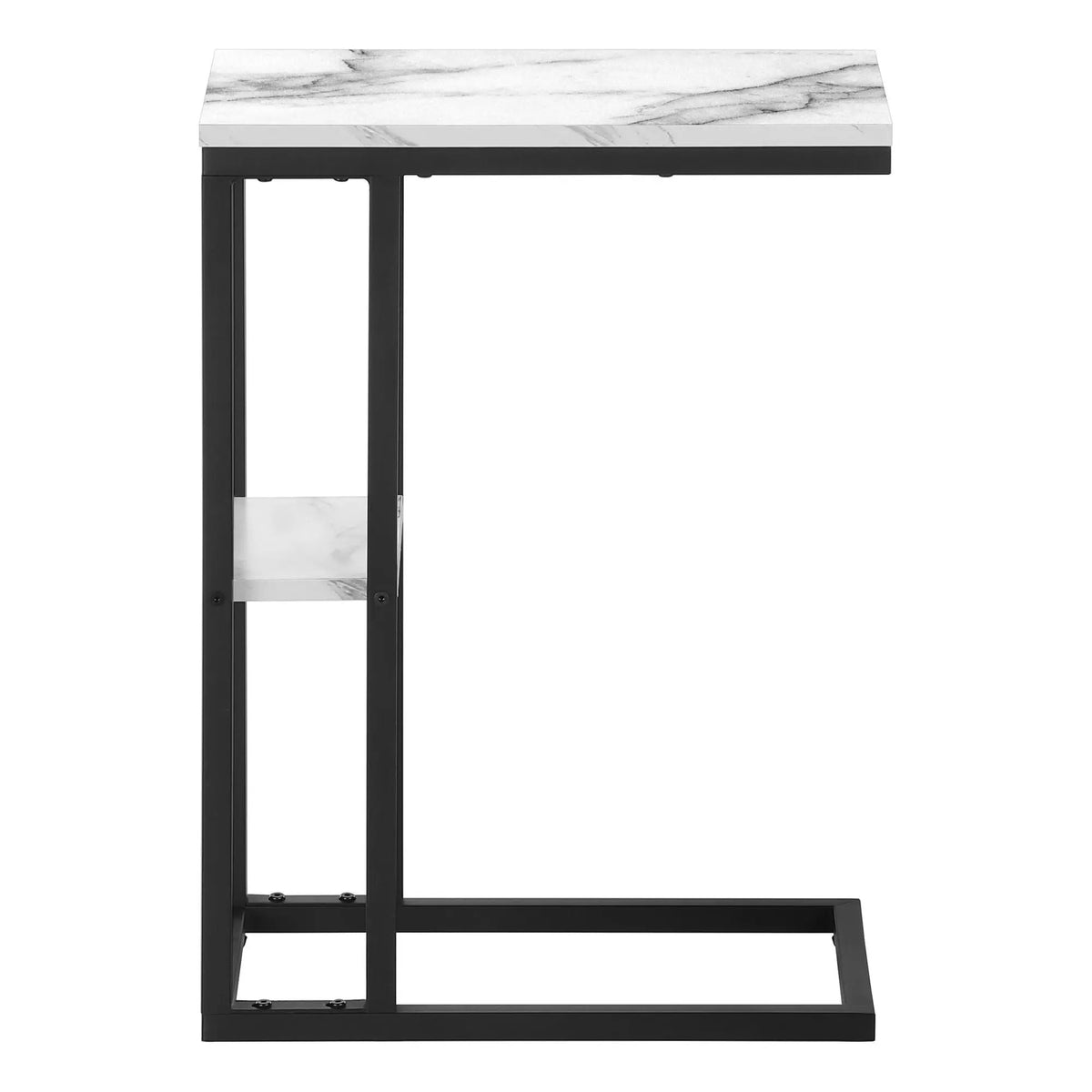 C-Shaped Accent Table | Slide-Under Base | Rectangular Tabletop | Sturdy And Lightweight