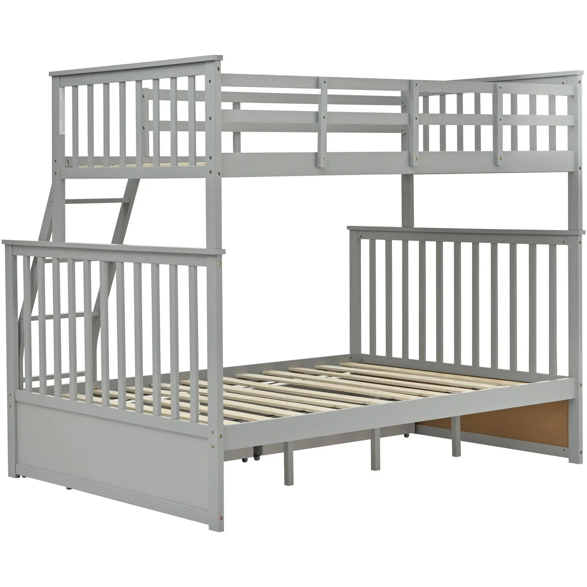 Bunk Bed With Ladder | Safety Guard Rails | Solid Pine Wood | Space-Saving Design