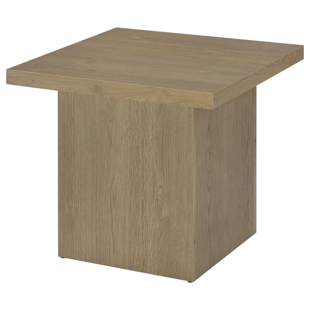 Devar Square Engineered Wood Side End Table Latte | 23.5 x 23.5 x 21.75 in | Engineered Wood & Veneer | Living Room