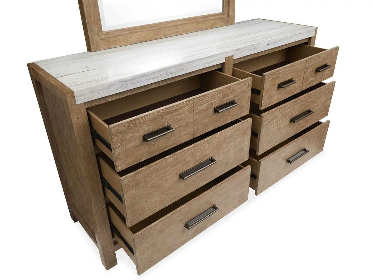 Plum Creek Drawer Dresser | 68 Inch Width | Seasonless Style | Tranquil Elegance