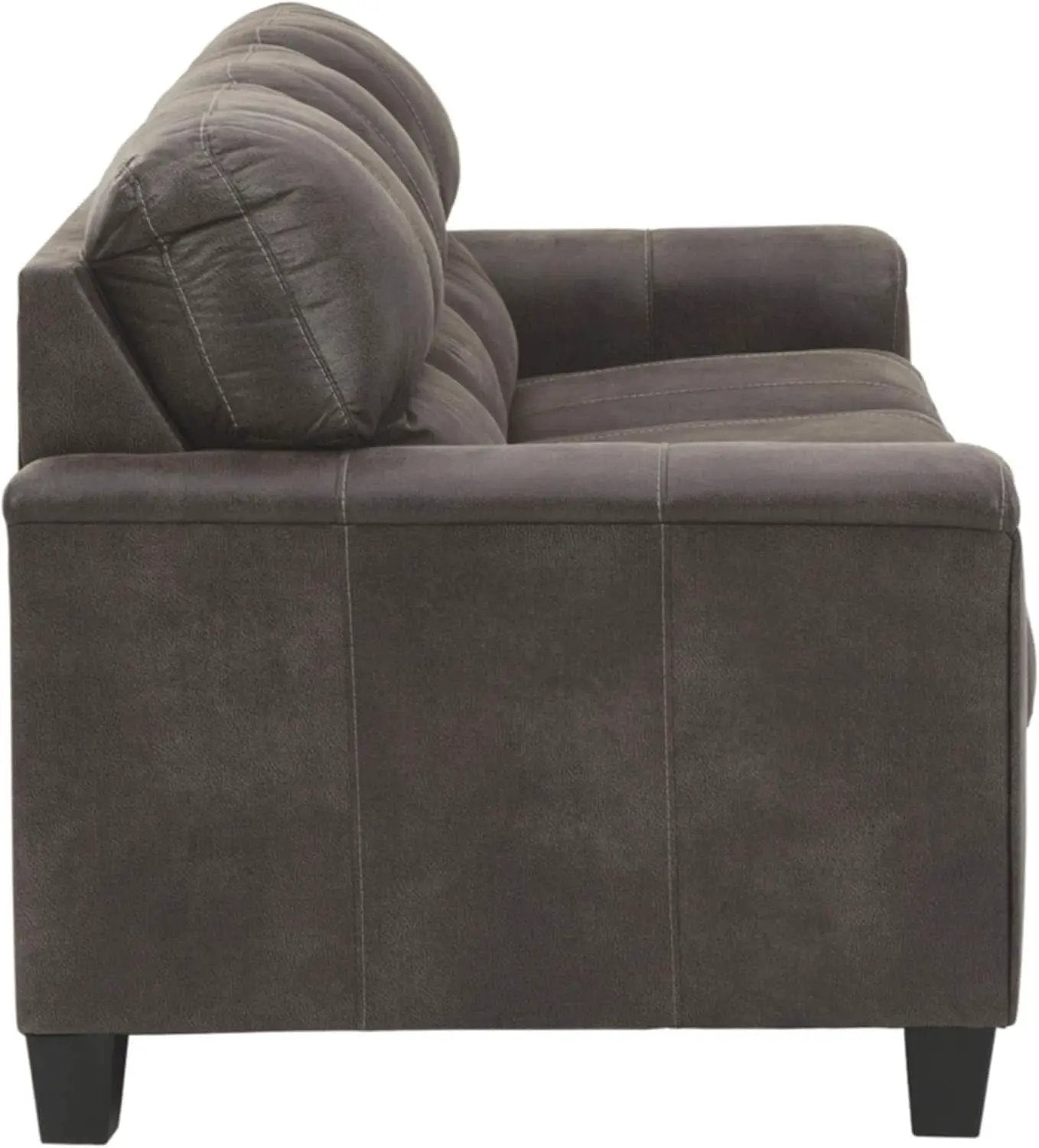 Queen Faux Leather Contemporary Sleeper Couch Gray from PriceLows™