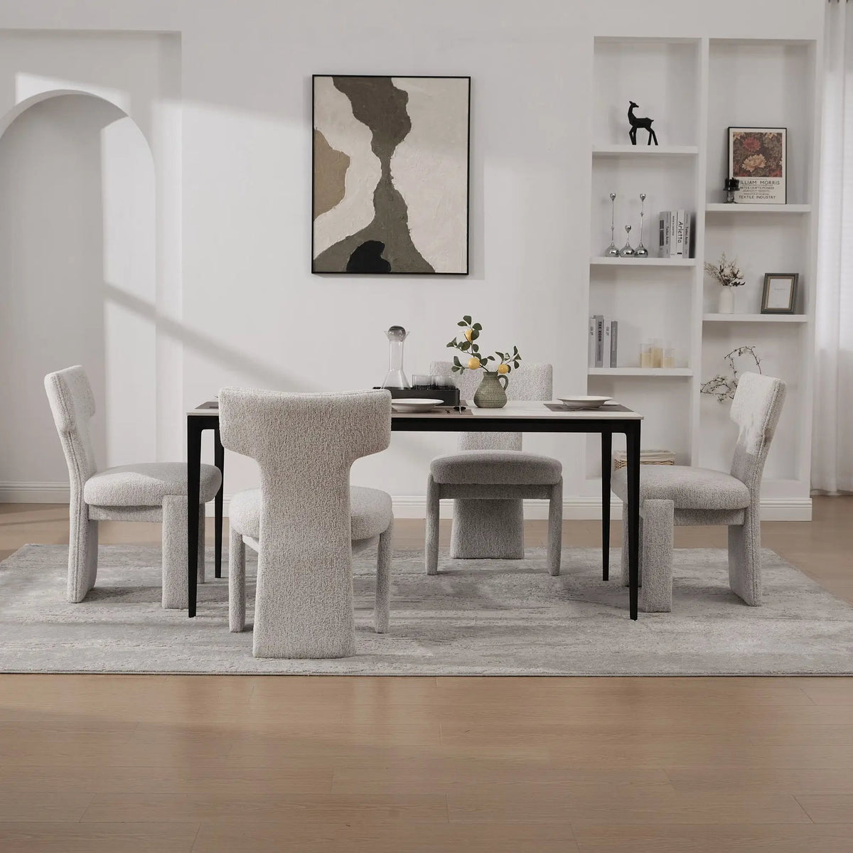 Armless Accent Chairs | Curved Back | Futuristic Design | Foam Padded Fabric