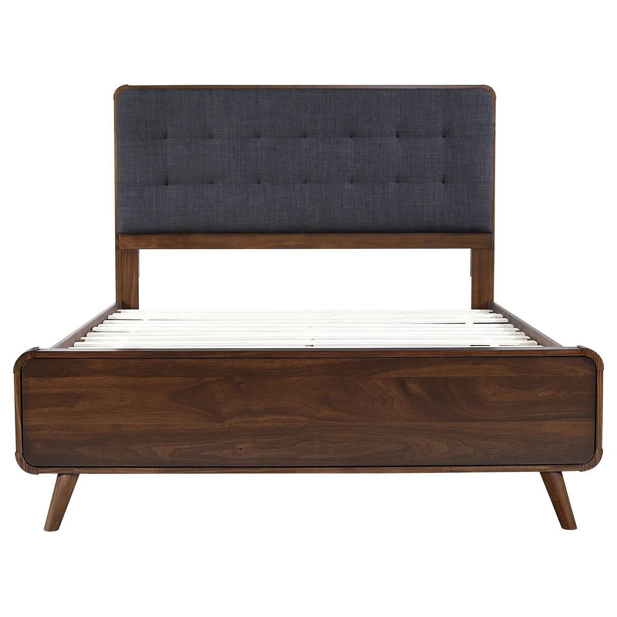 Robyn Wood Queen Platform Bed Dark | 63 x 86.5 x 53.25 in | Engineered Wood & Walnut | Walnut