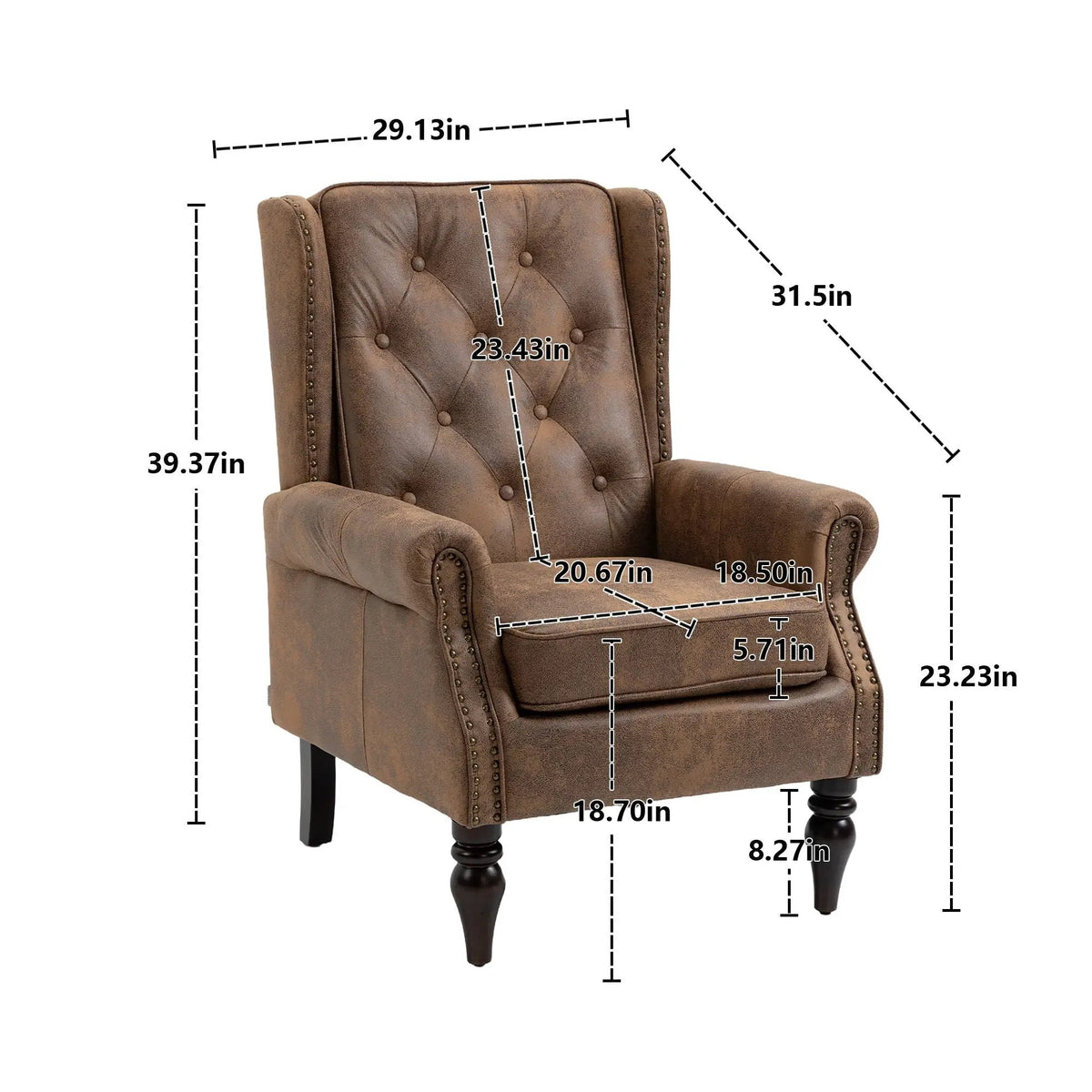Modern Accent Armchair | Rubber Wood Legs | High Resilience Foam