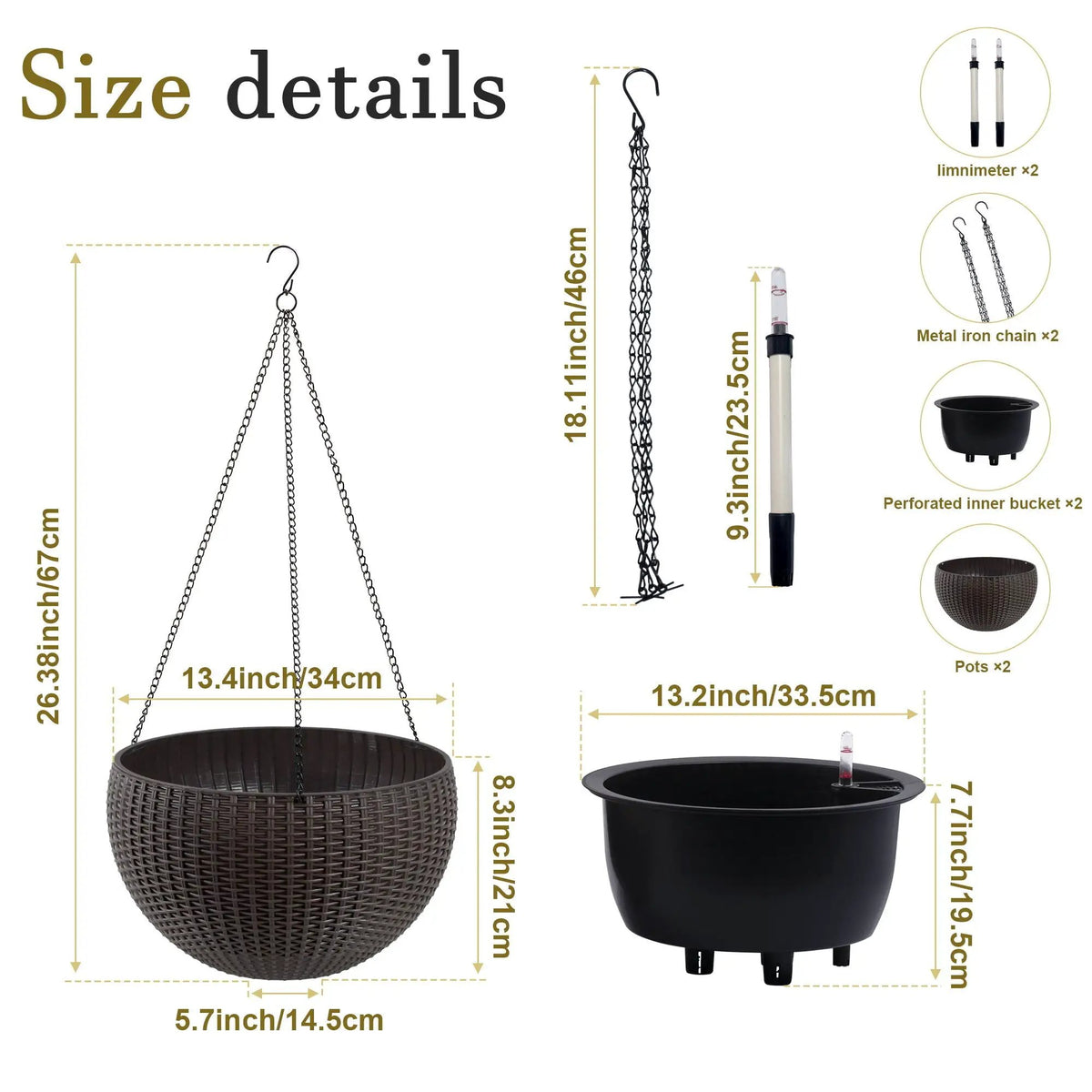 Hanging Planter | Self Watering | Breathable Design | Large Capacity