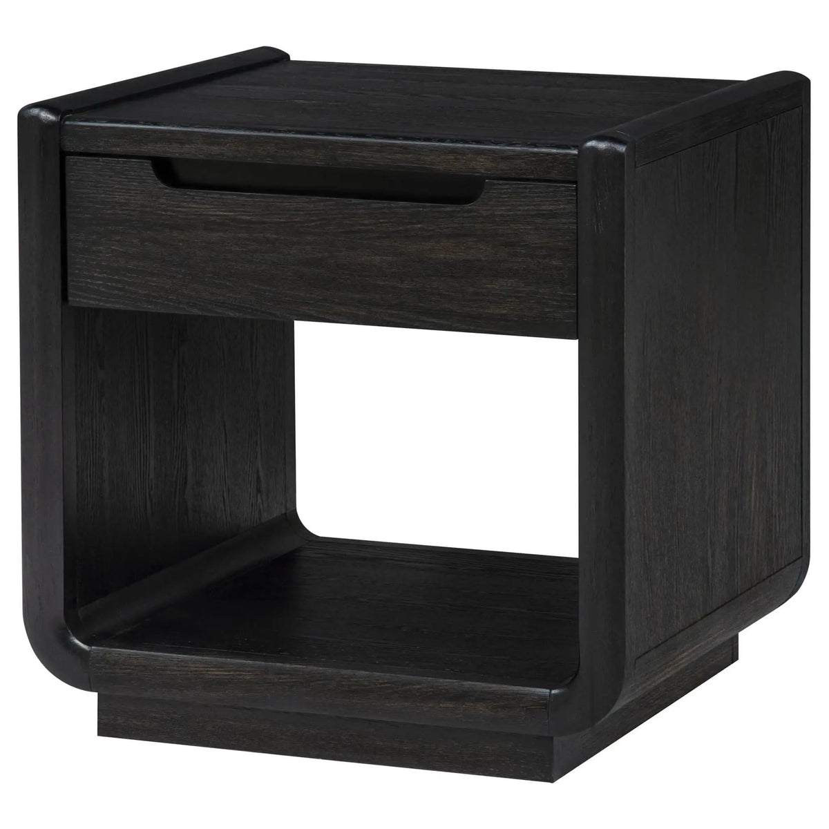Leandro 1-drawer Wood Occasional Side End Table Burnished | 24 x 22 x 24.25 in | Engineered Wood & Veneer | Black