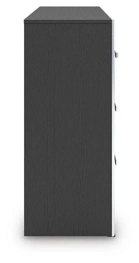 Zuraleus Six Drawer Dresser | Large-Scale Handles | Chrome-Tone Details | Glam Style