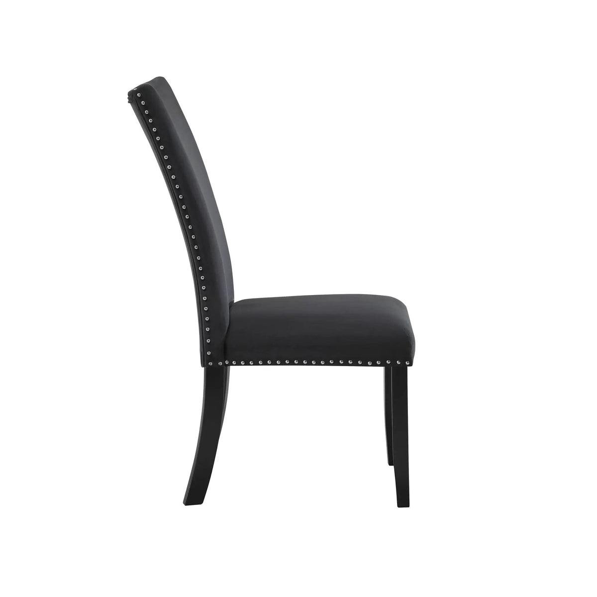 Jhoanna Dining Chairs | Set Of 2 | Black Velvet | Nail Head Trim