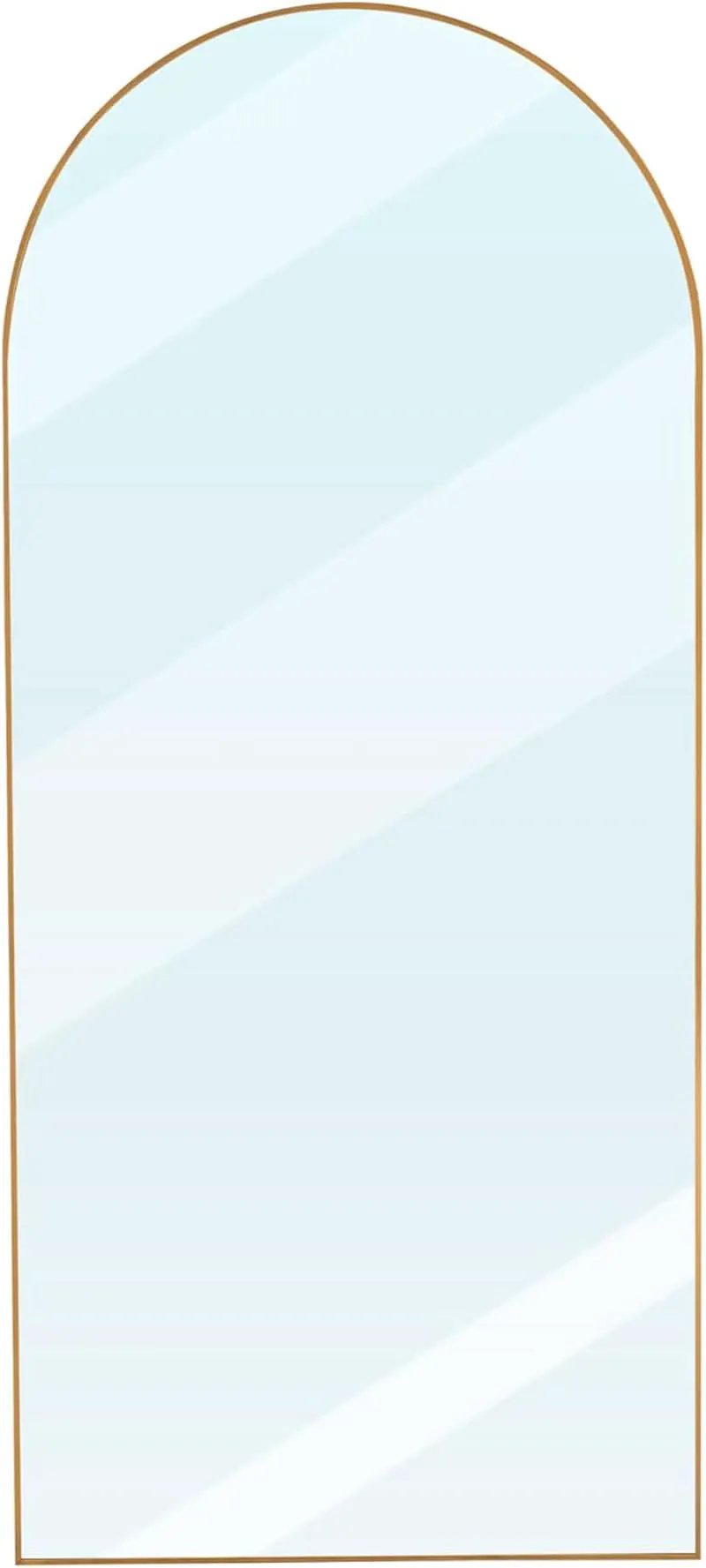 Arched Full Length Mirror 71x32 Inches Gold Aluminum Floor from PriceLows™