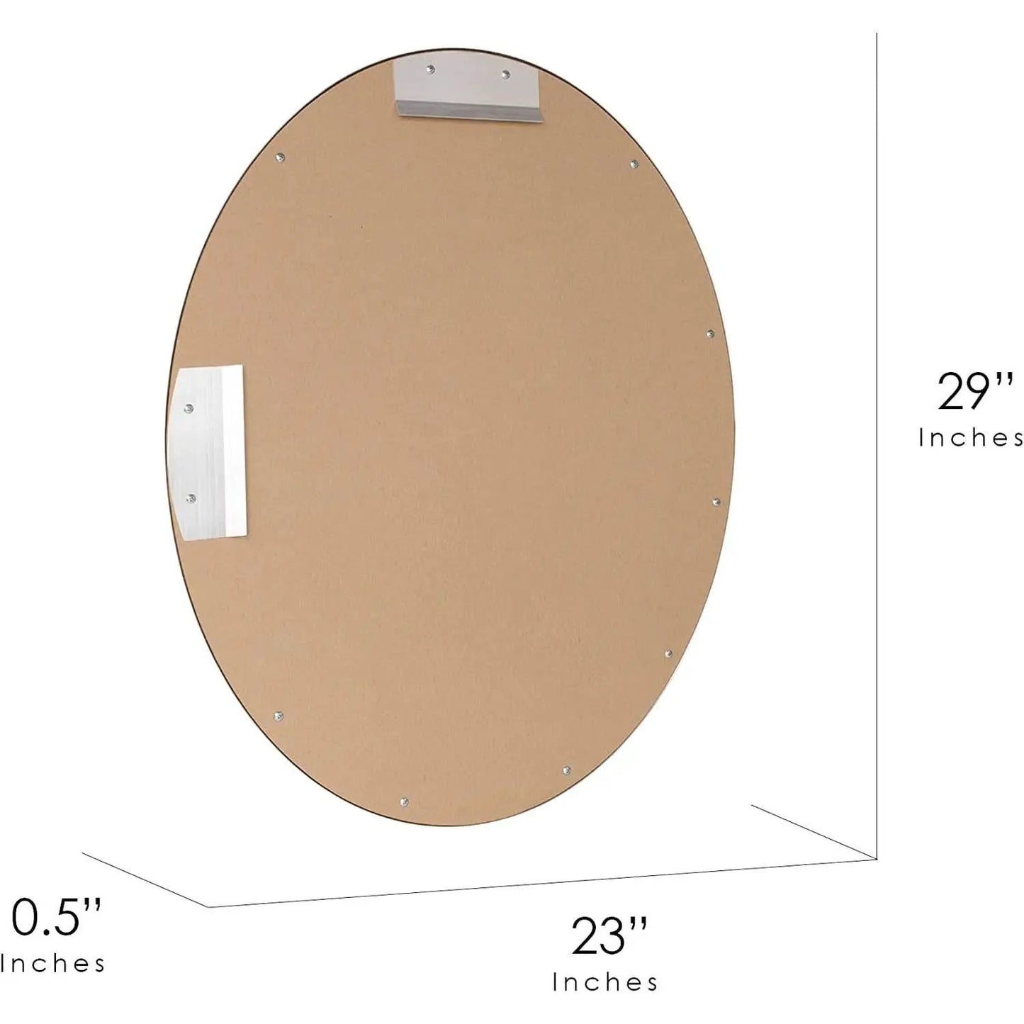Brushed Nickel Oval Framed Vanity Mirror Beveled Edge from PriceLows™