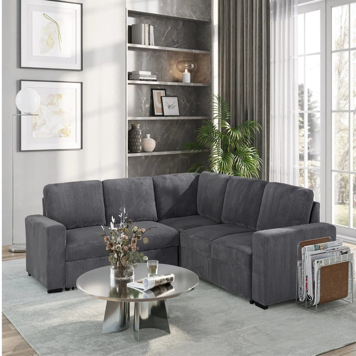 Melody Contemporary Design Sectional Sofa | 2 Pieces | Fabric | Living Room