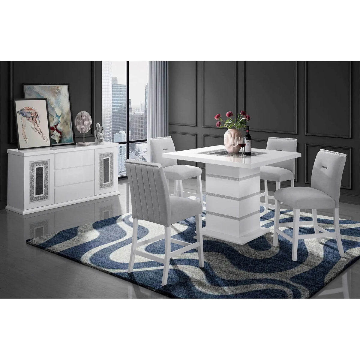 Ariya Bar Stools | Set Of 2 | Padded Seat | Slat Back Design