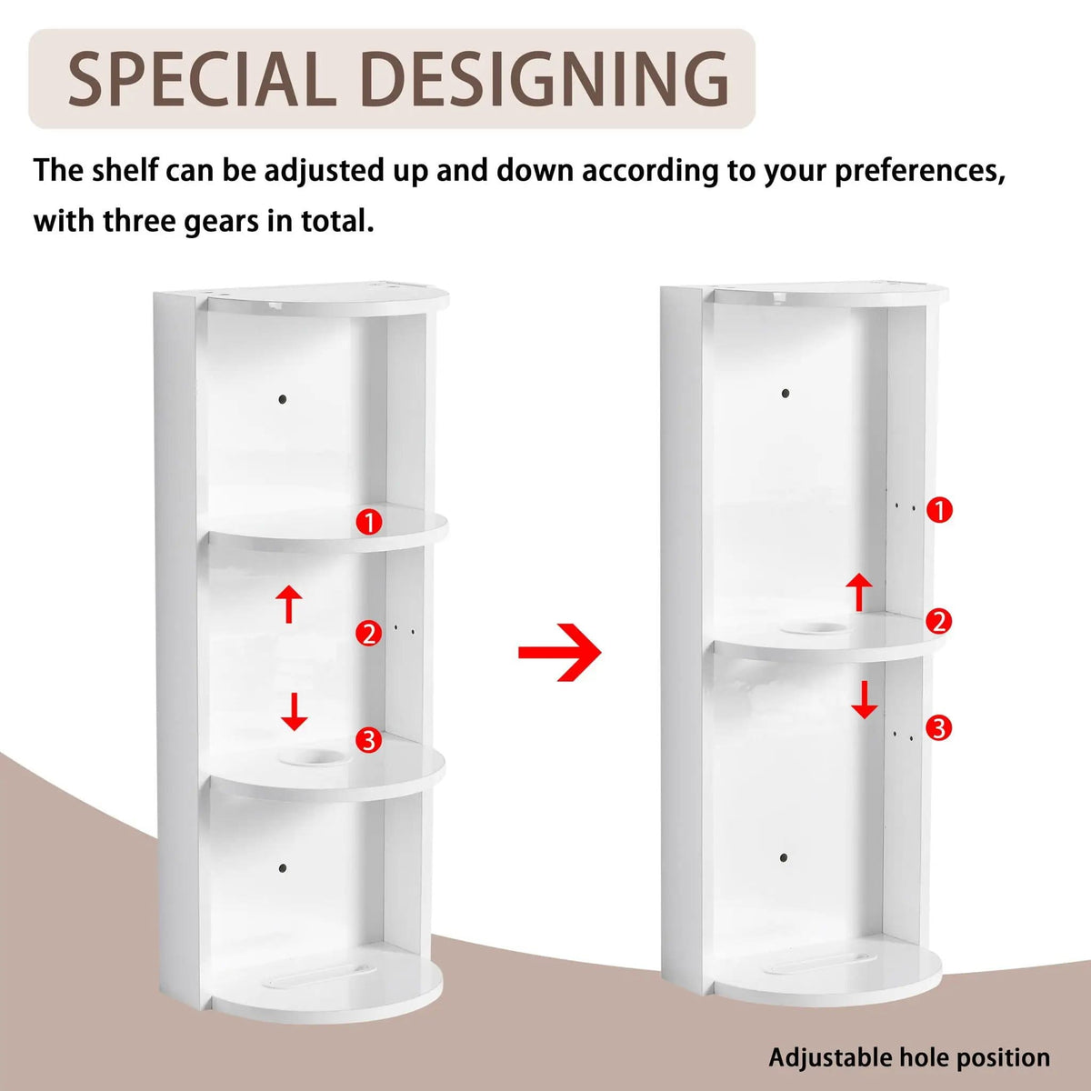 Bathroom Wall Mounted Storage Rack With Float Mounting Design Wall Shelf | 2 Pieces | Plywood | Bathroom
