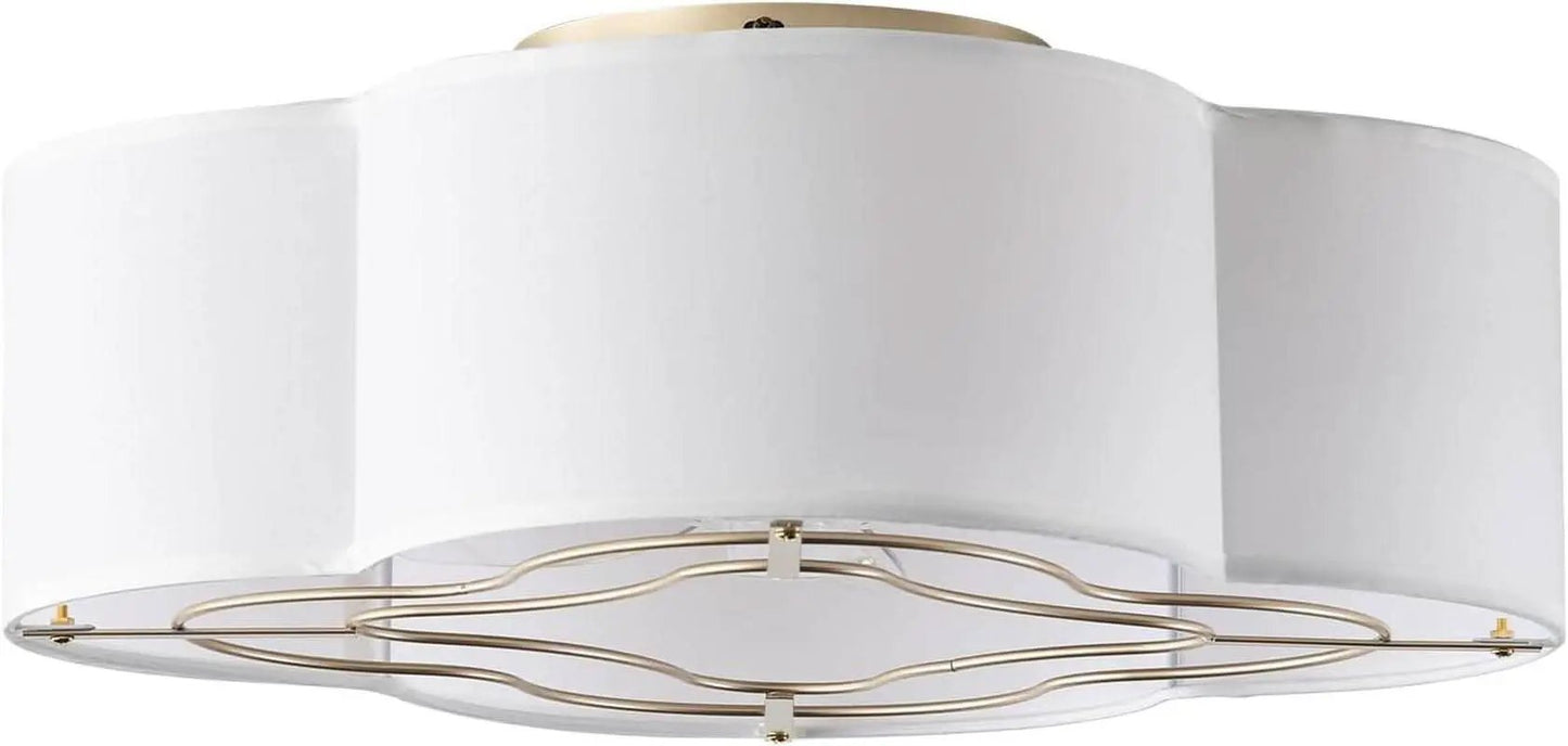 20 Inch Boho White Ceiling Fan With Light Remote Flush Mount from PriceLows™