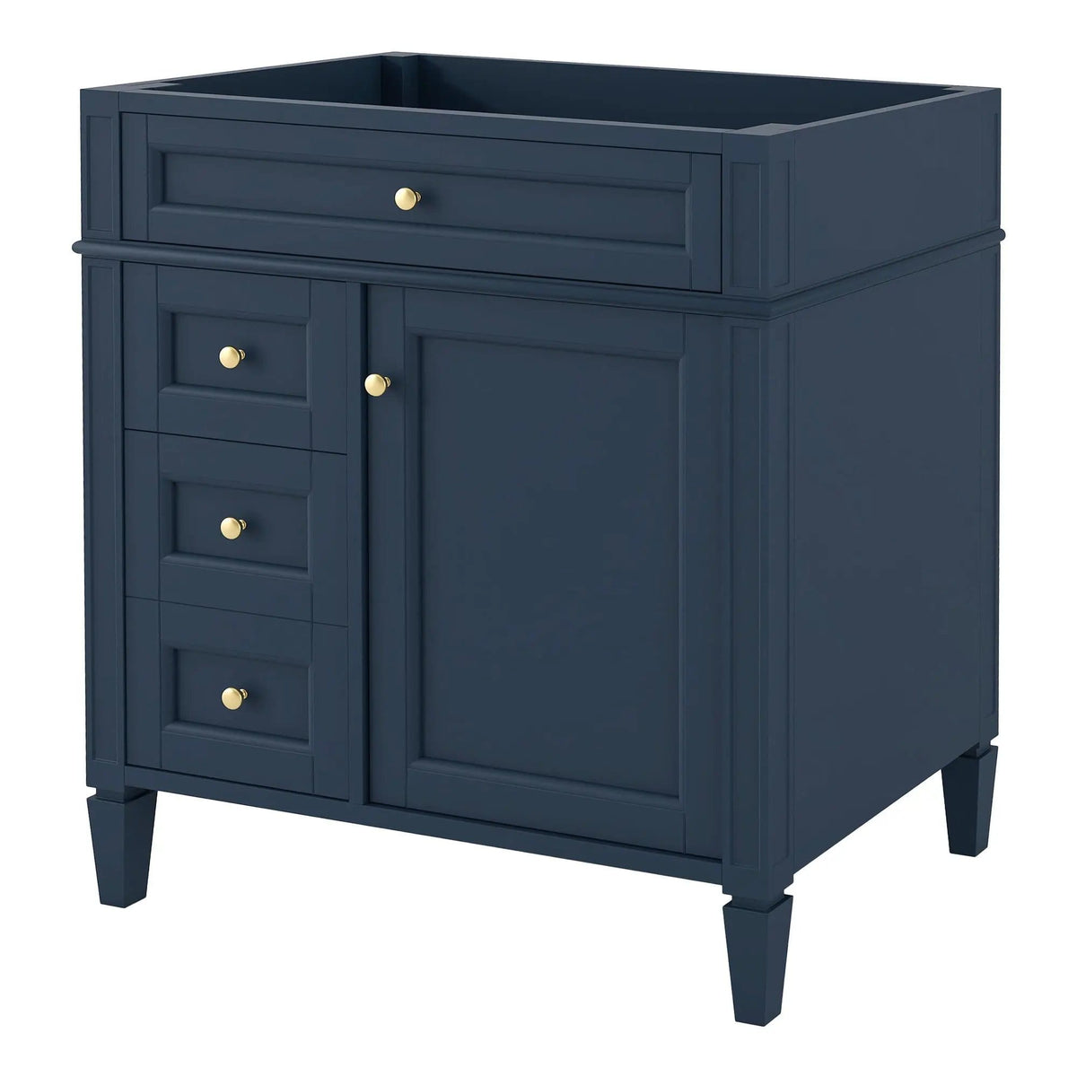 Bathroom Vanity | 3 Drawers | Blue Finish | Tip Out