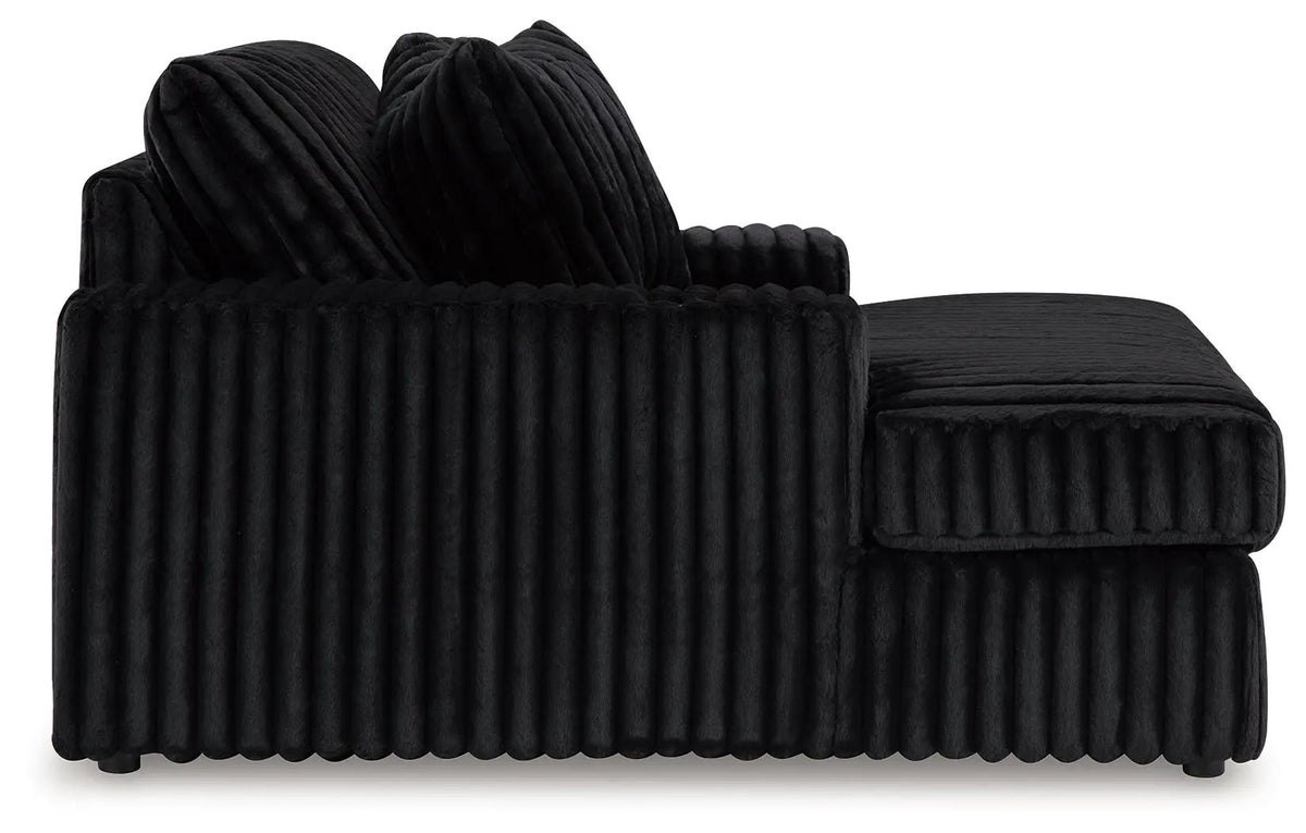 Midnight Madness Oversized Chaise | Jumbo Corduroy Upholstery | Plush Cozy Seating | 64 Inch Length