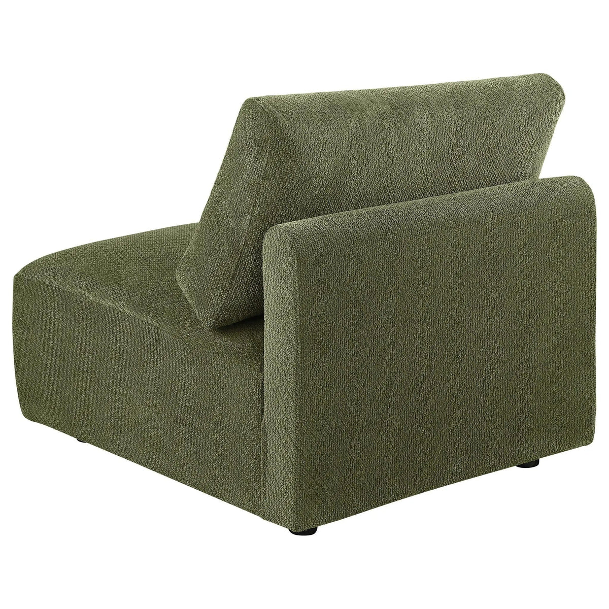 Elysia Chenille Upholstered Modular Armless Chair | 32.5 x 38 x 33 in | Chenille & Polyester | Green