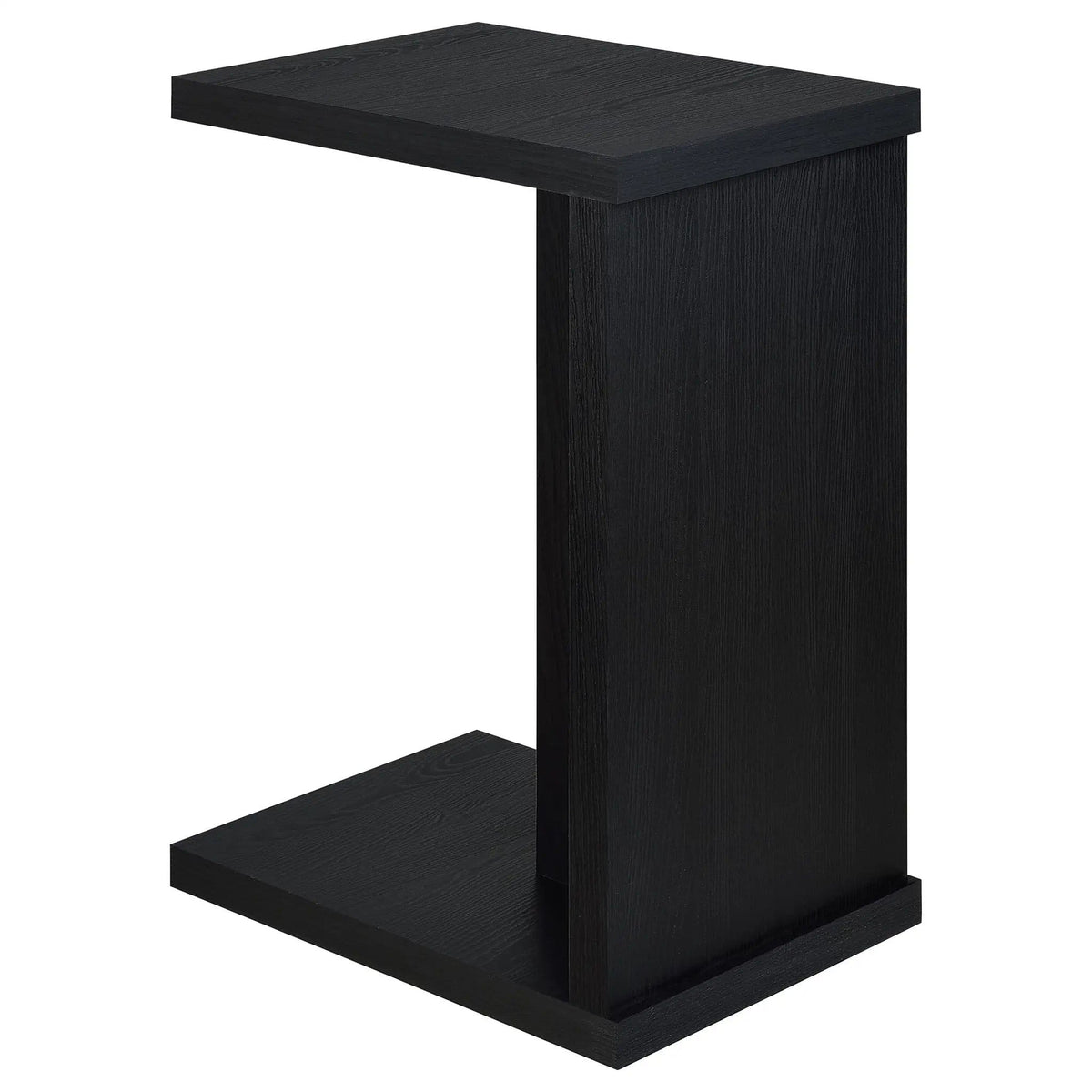 Clower Engineered Wood C-Shaped Sofa Side Table | 15.75 x 11.5 x 23.5 in | Engineered Wood & Veneer | Black
