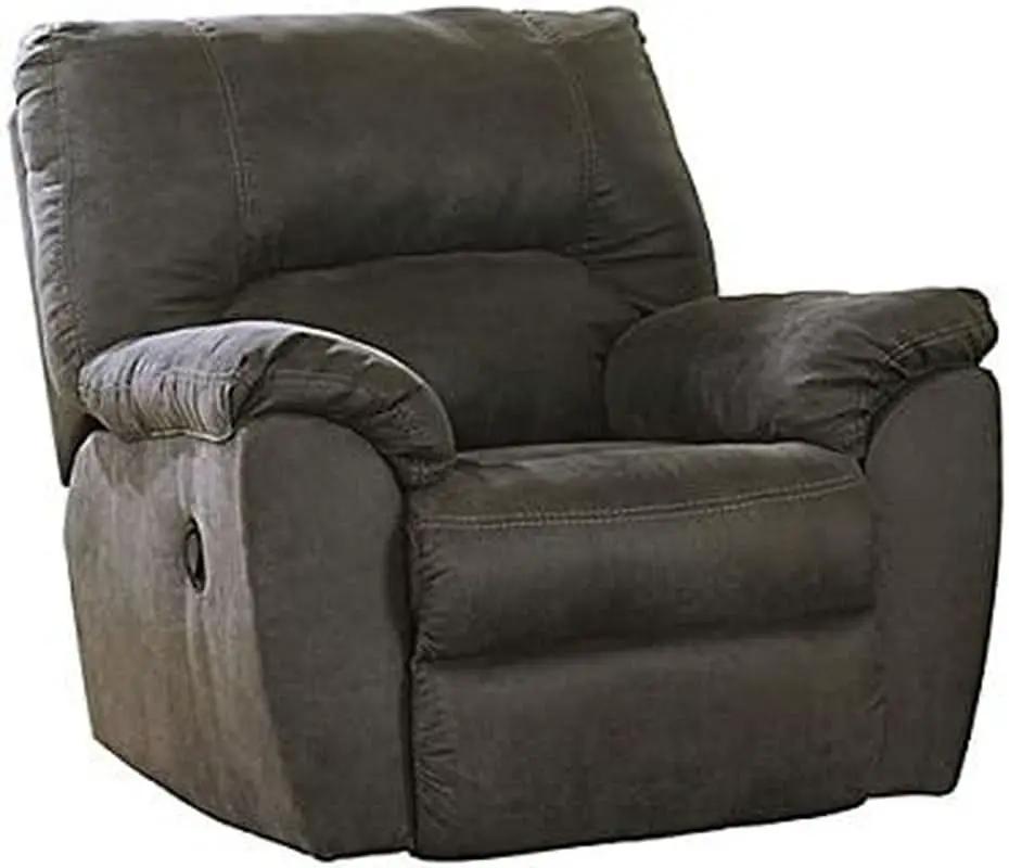 Gray Faux Leather Manual Rocker Recliner Chair Standard from PriceLows™