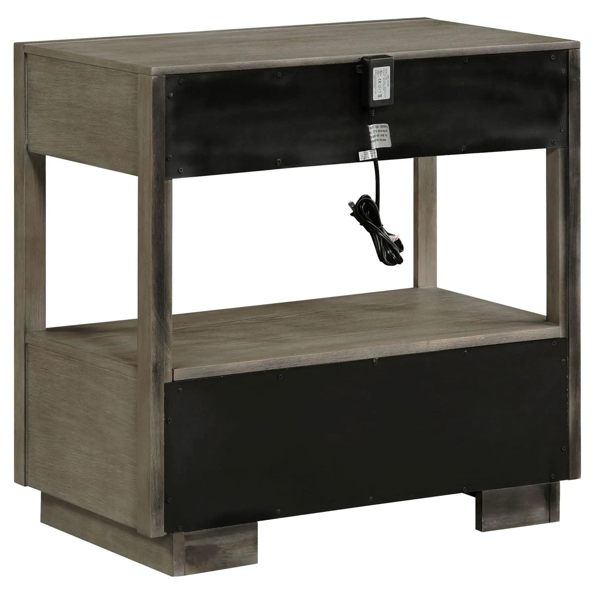 Durango 2-drawer Nightstand Bedside Table Taupe | 30 x 18 x 29.5 in | Engineered Wood & Veneer | Oak