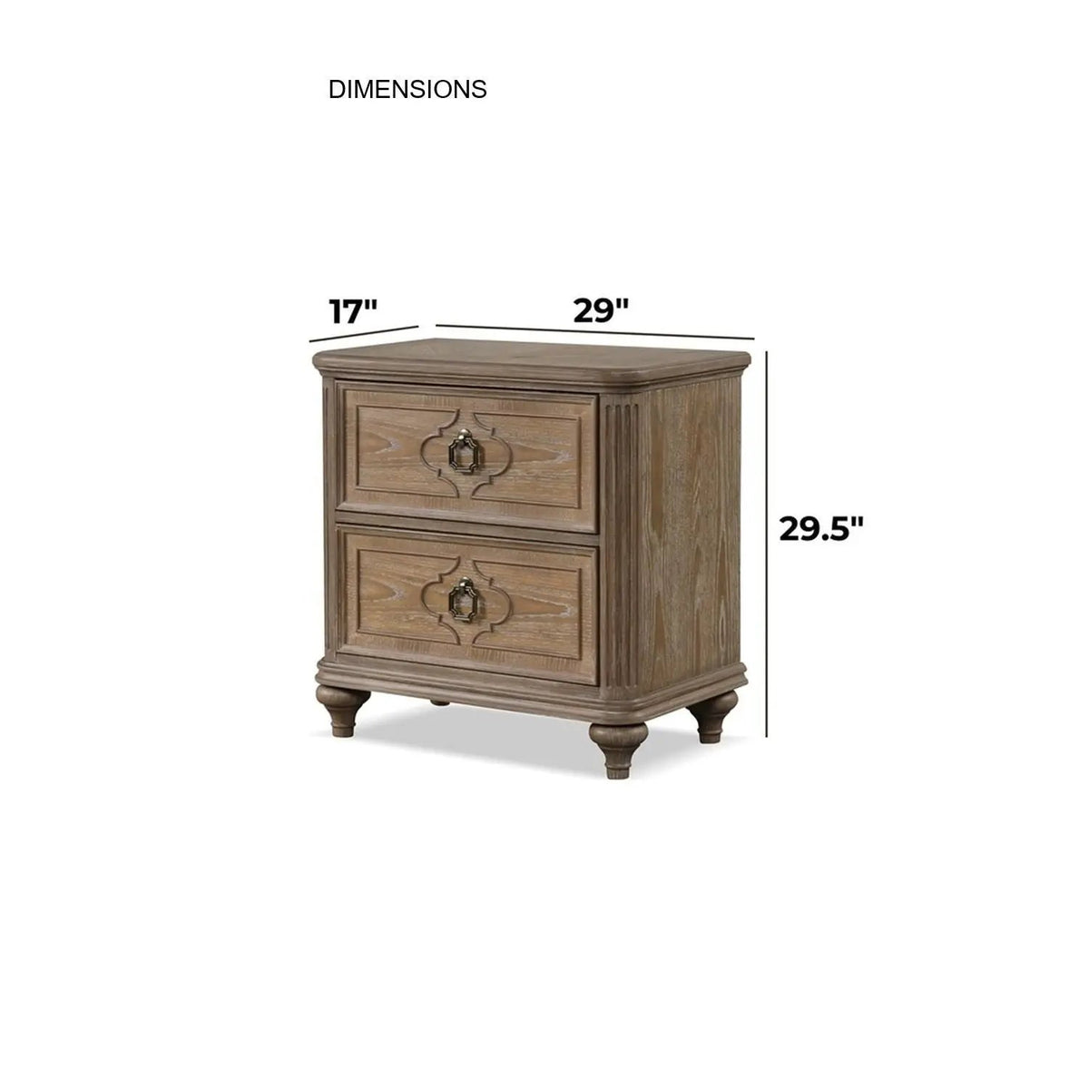 Bedside Nightstand | USB A And USB C Ports | Rustic Oak Finish | Solid Wood Construction