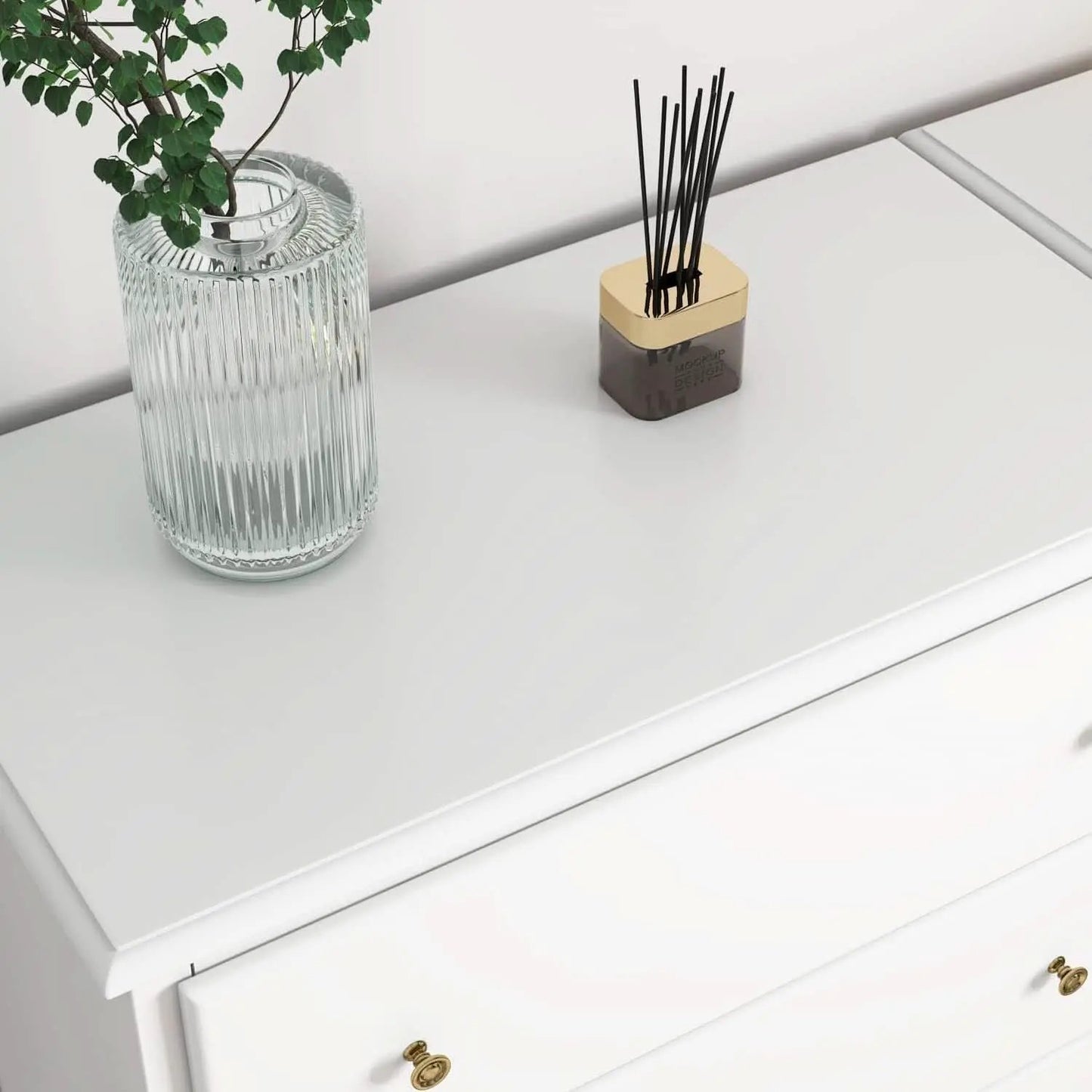White Dresser With Four Drawers Modern Bedroom Storage from PriceLows™