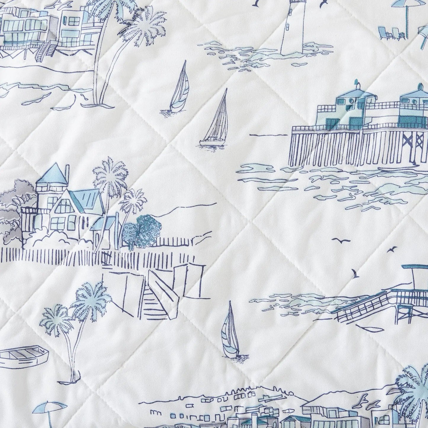 Coastal Toile Quilt Set - Cape Elizabeth Collection from PriceLows™