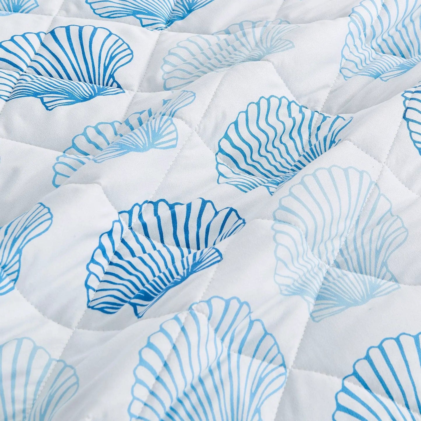 Coastal Blue Seashell Quilt Set - Cersi Collection from PriceLows™