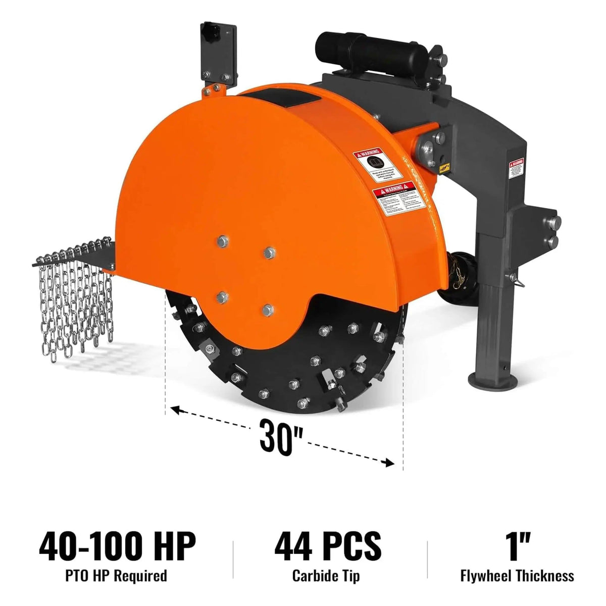 Heavy-Duty 30-Inch 3-Point PTO Stump Grinder For 40-100HP Tractors | 100 HP | 30 Inch | Skid Steer Attachment