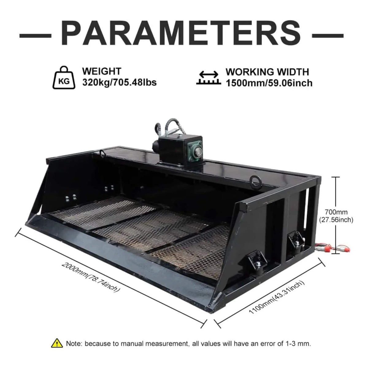 Heavy-Duty 60-Inch Topsoil Screening Skid Steer Bucket Attachment | 60 Inch | Skid Steer Attachment | Home