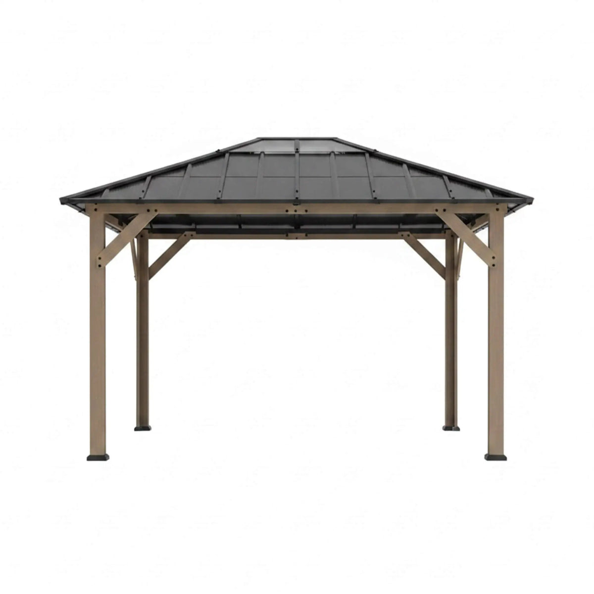 Hardtop Gazebo | Heavy-Duty Fir Wood Frame | Galvanized Steel Roof | Ceiling Hooks