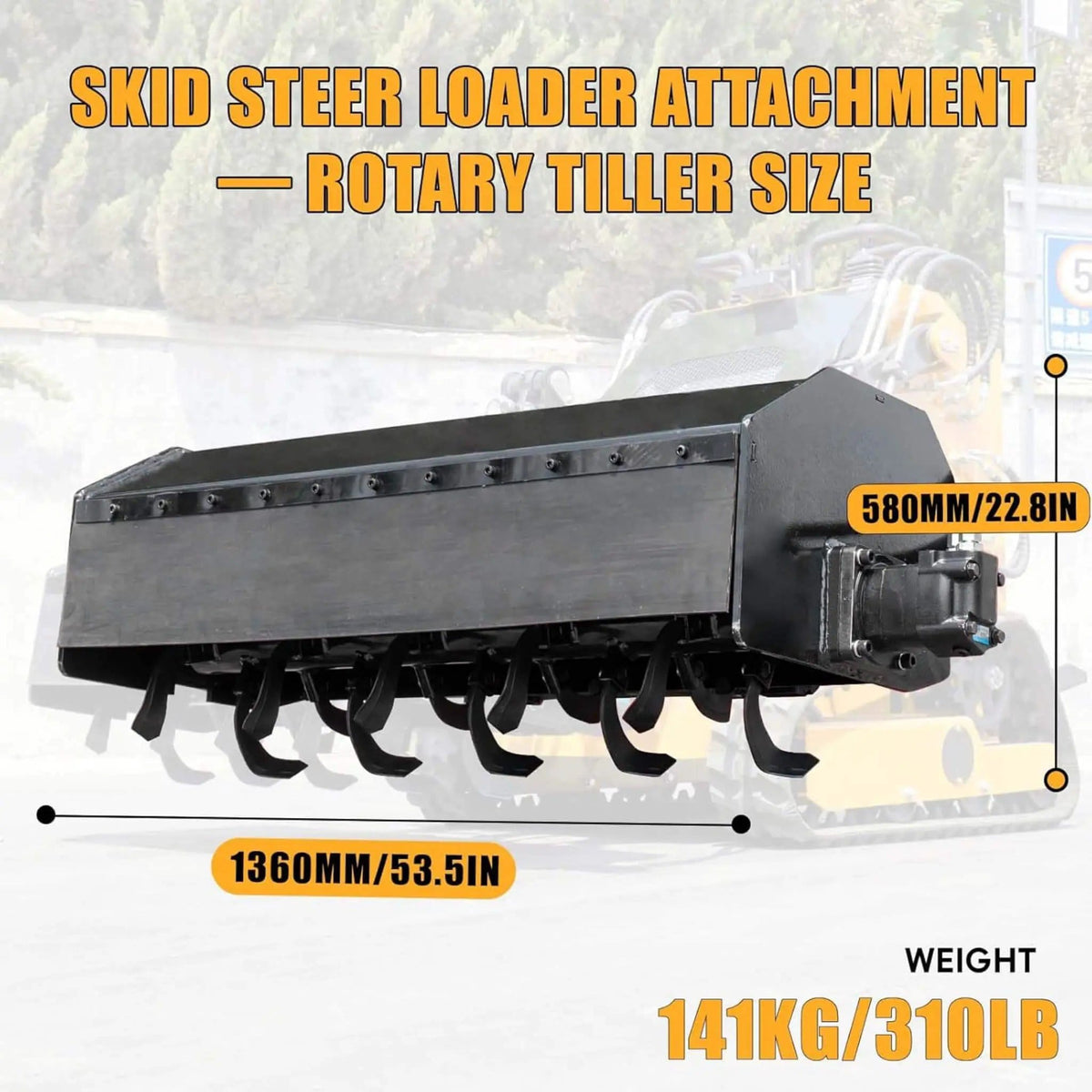 Heavy-Duty Mini Loader Rotary Tiller Skid Steer Attachment | Steel | Home Use | Home