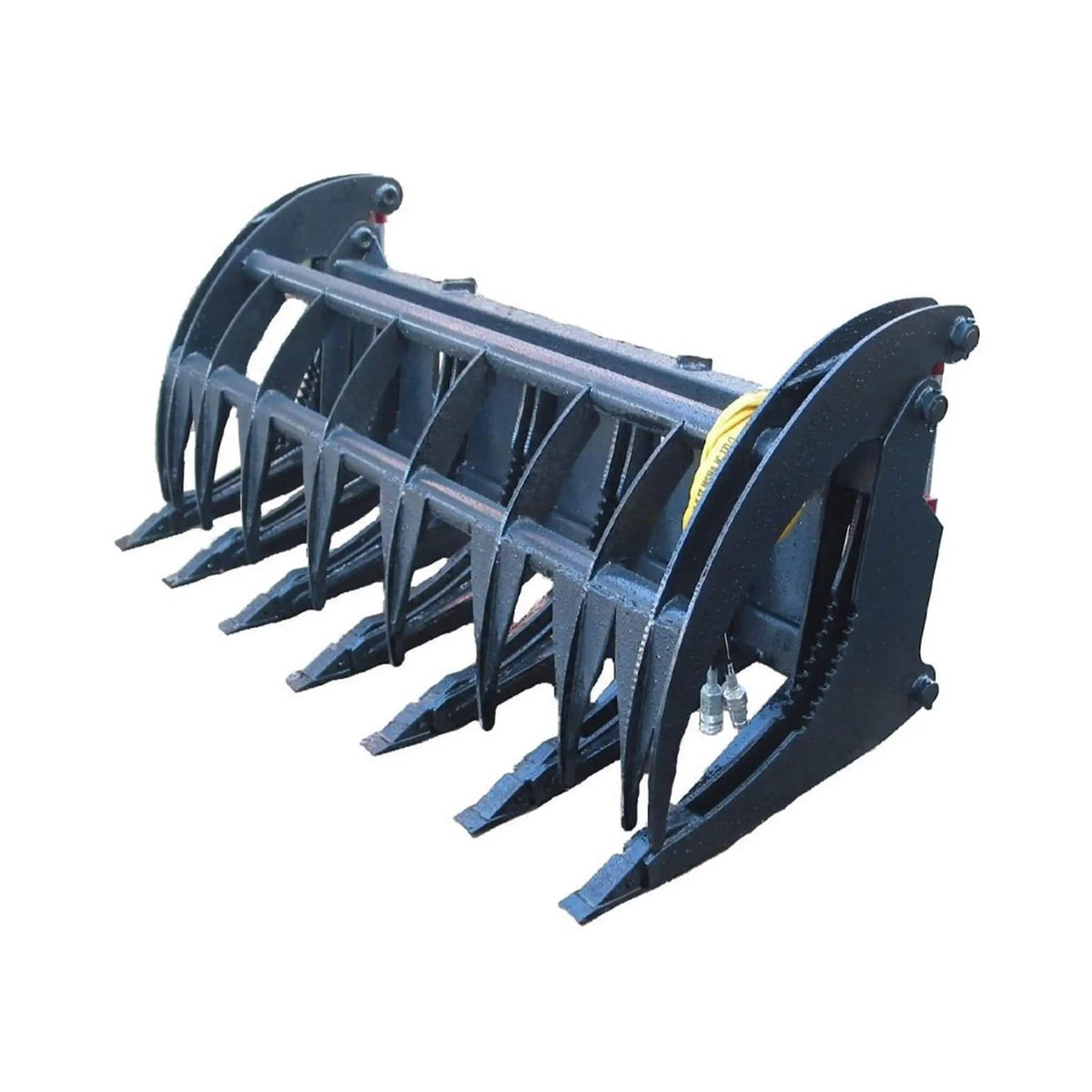 Heavy-Duty 74-Inch Root Rake Grapple Skid Steer Attachment With Teeth | 74 Inch | Steel | Home